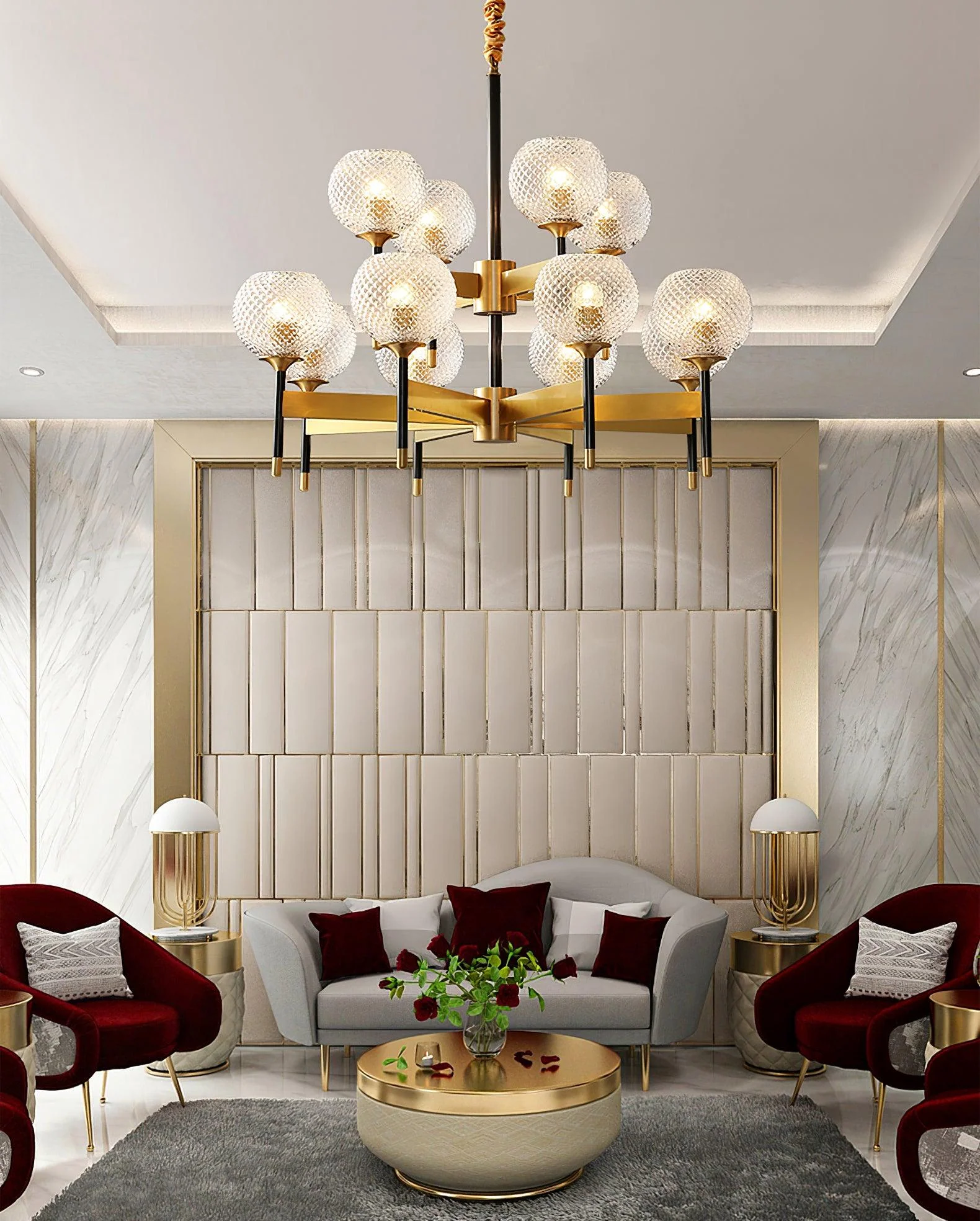 Glint Modern Brass Chandelier - Image 14