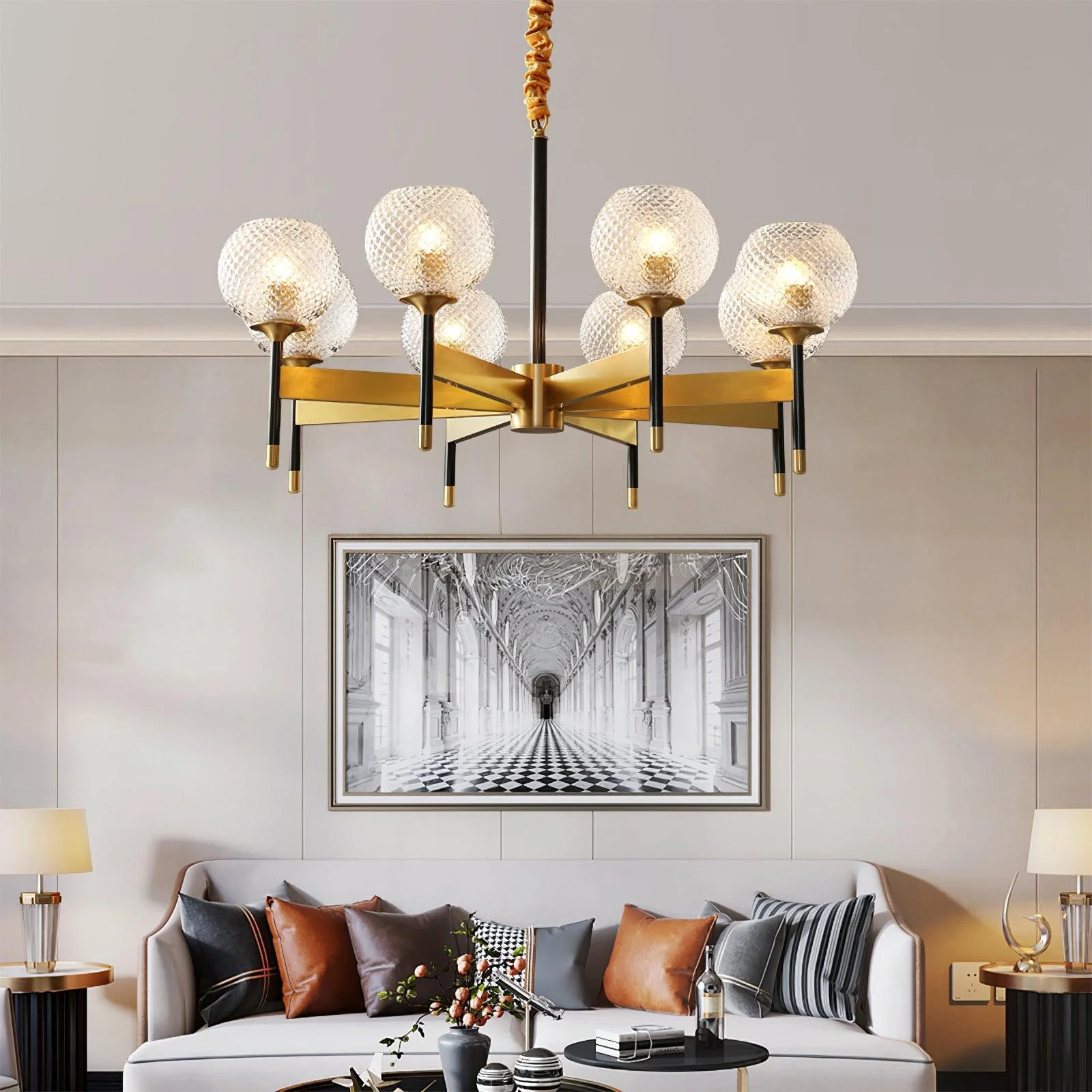 Glint Modern Brass Chandelier - Image 4