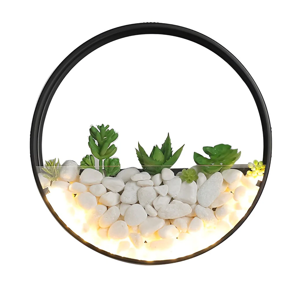 Grace Small Artificial Plants Modern Stones Outdoor Wall Light - Image 7
