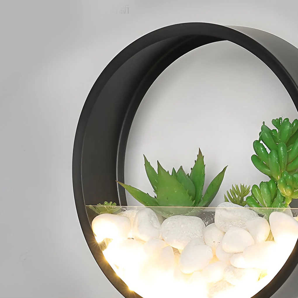 Grace Small Artificial Plants Modern Stones Outdoor Wall Light - Image 8