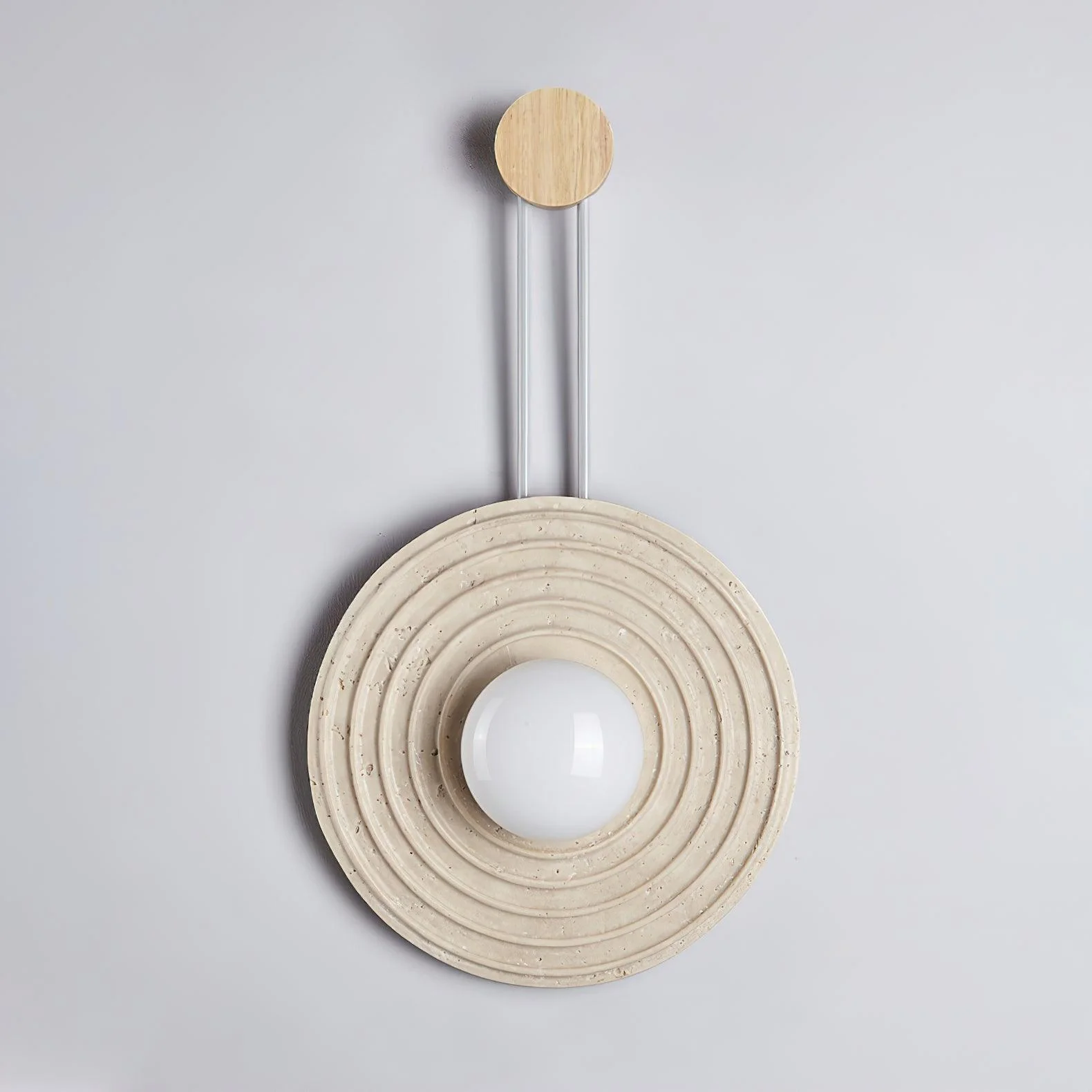 Growth Ring Contemporary Travertine Wall Light - Image 17
