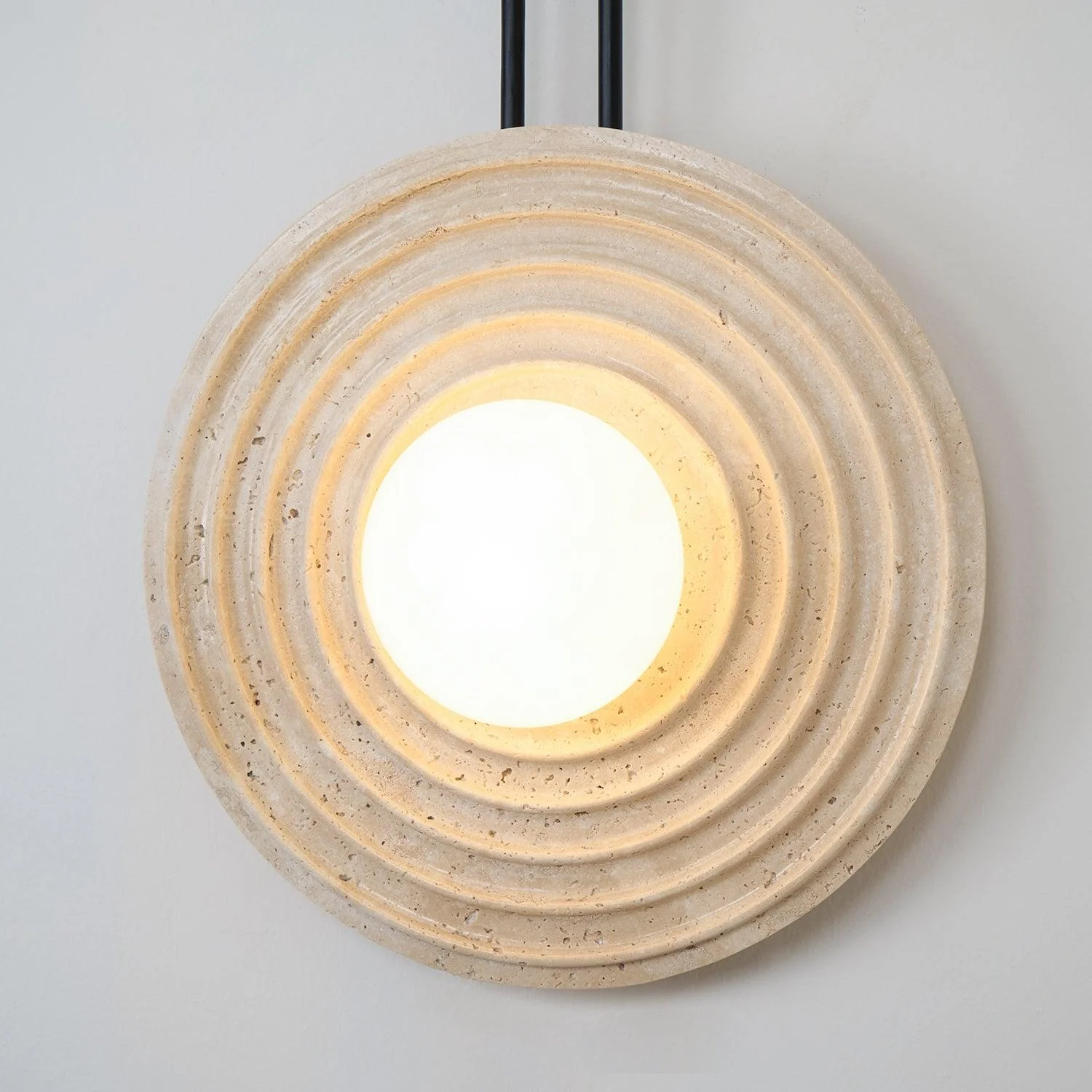 Growth Ring Contemporary Travertine Wall Light - Image 26
