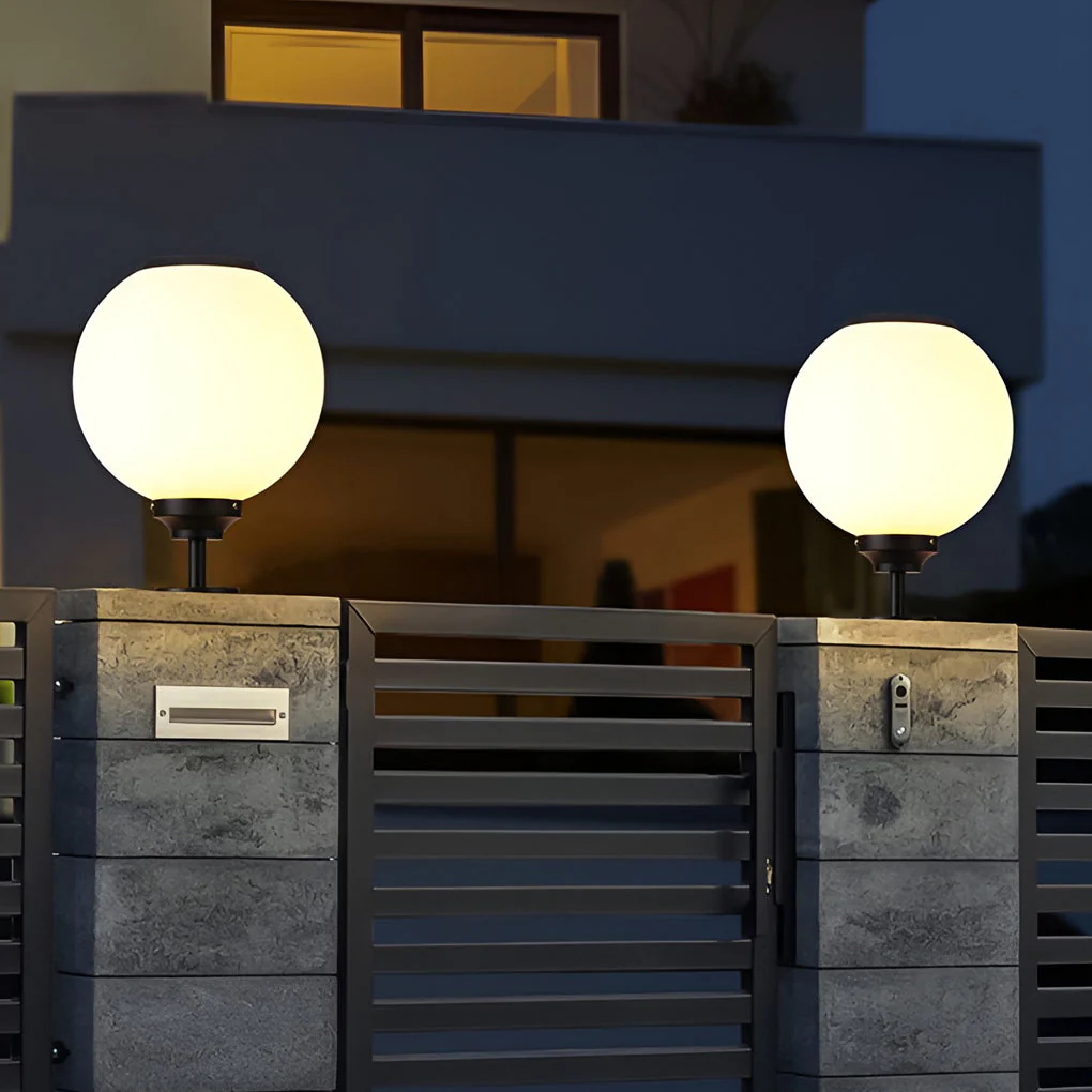 Hael Ball Three Step LED Outdoor Post Caps Pillar Light
