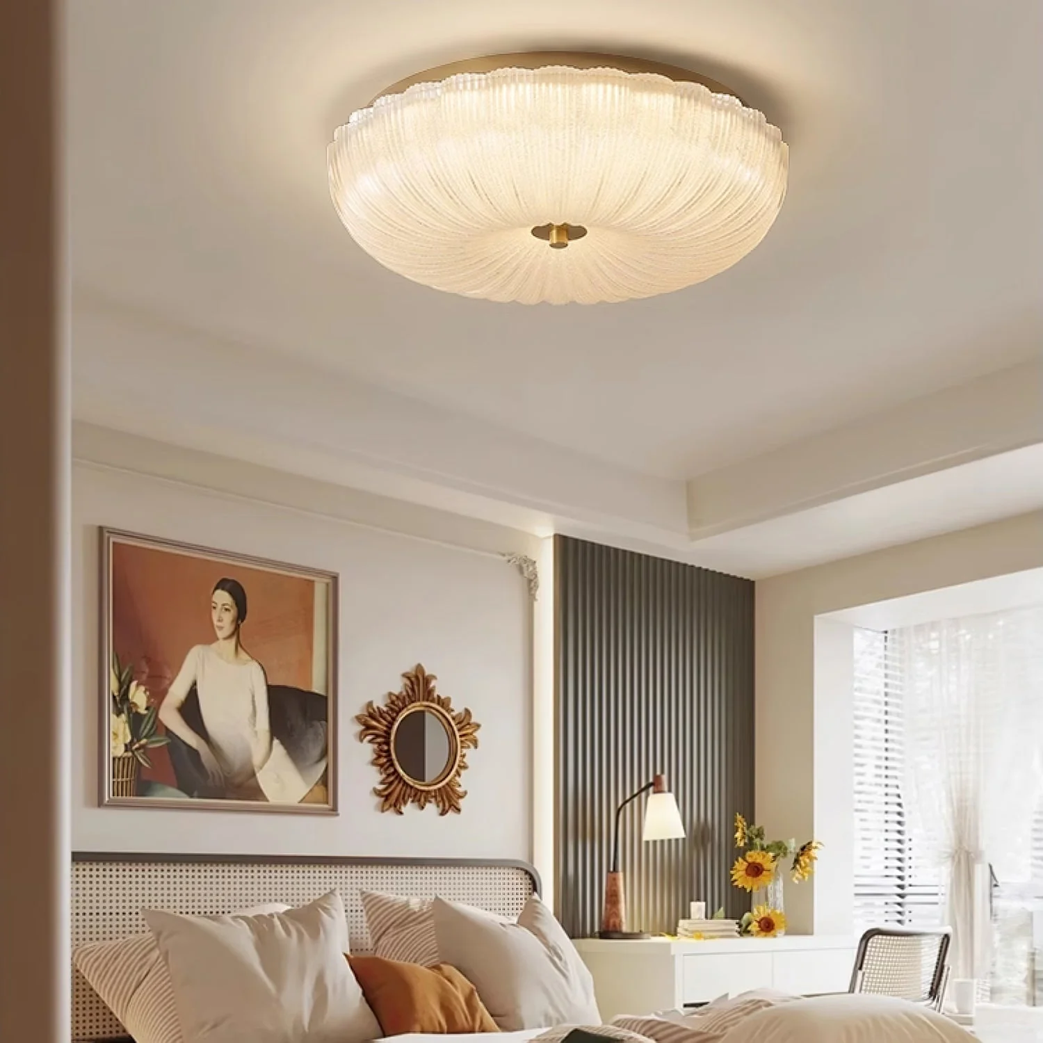 Halo Ceiling Light Ripple Glass - Image 3