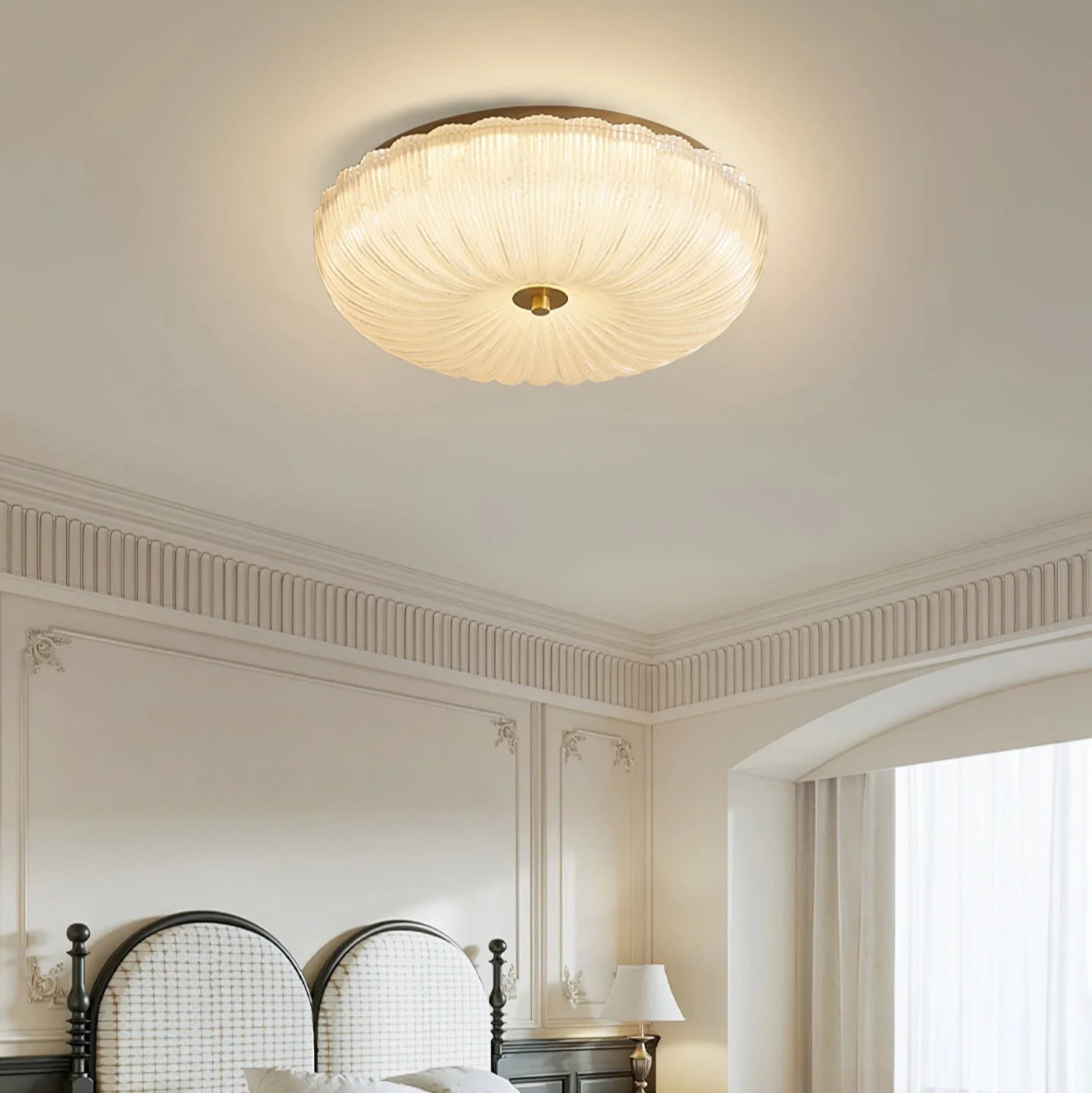 Halo Ceiling Light Ripple Glass - Image 4