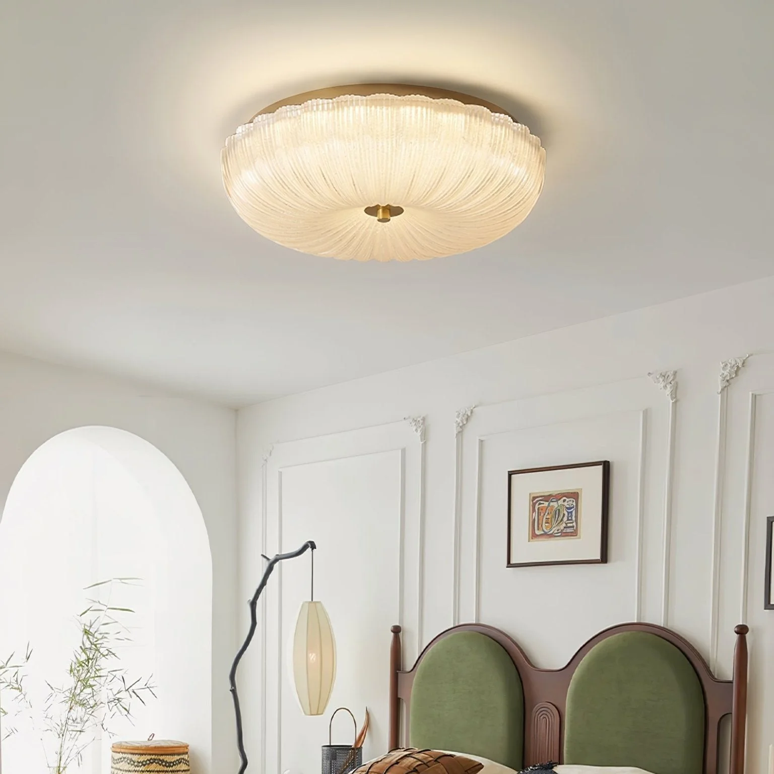 Halo Ceiling Light Ripple Glass - Image 5
