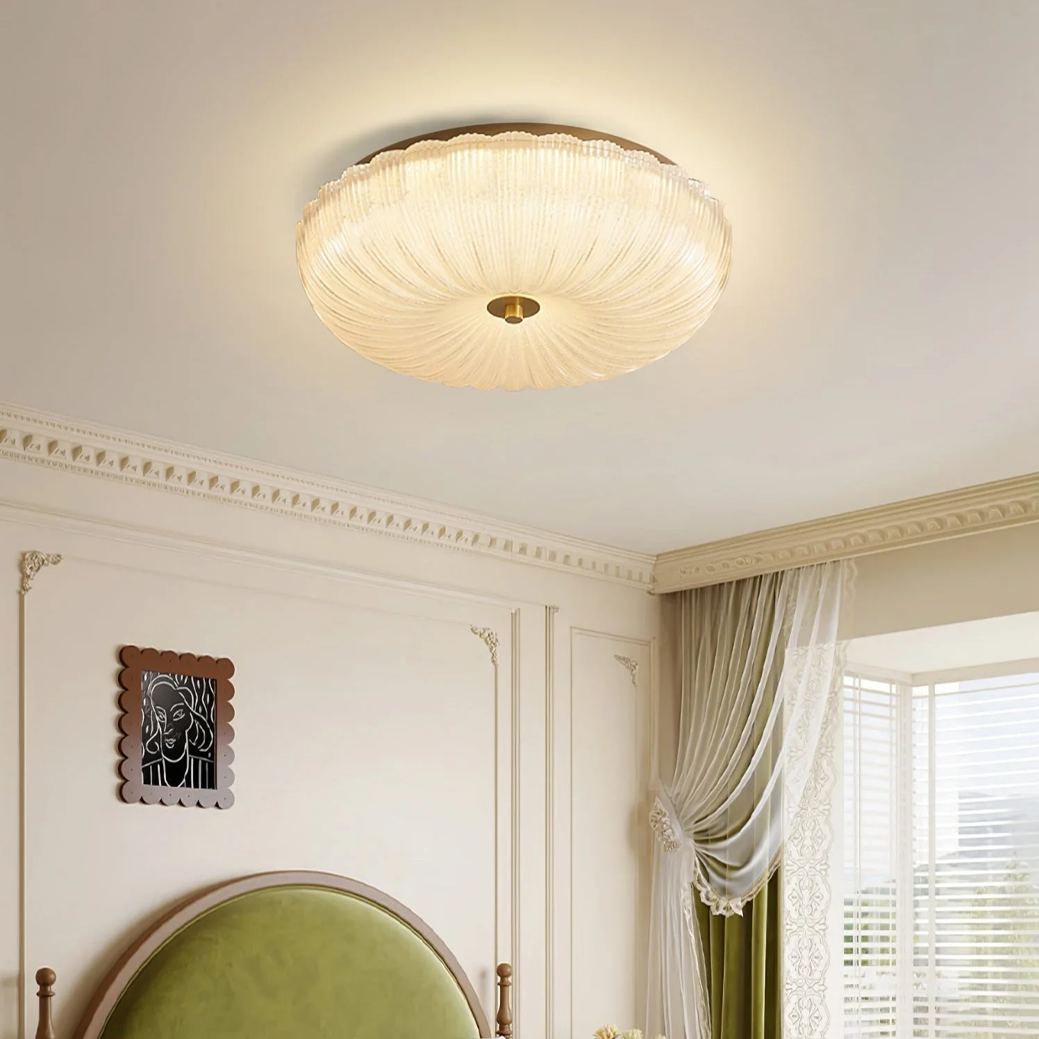 Halo Ceiling Light Ripple Glass - Image 6