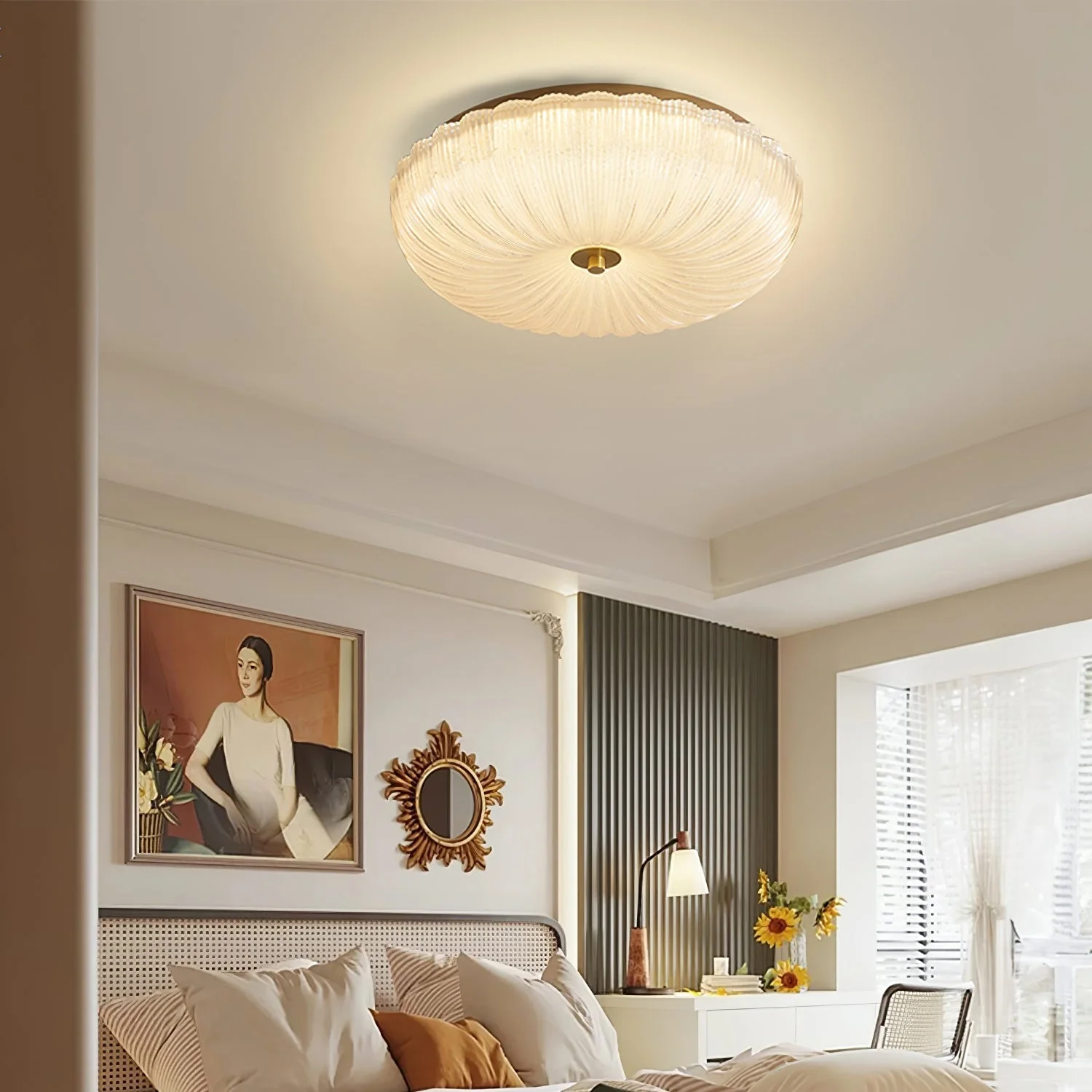 Halo Ceiling Light Ripple Glass - Image 9