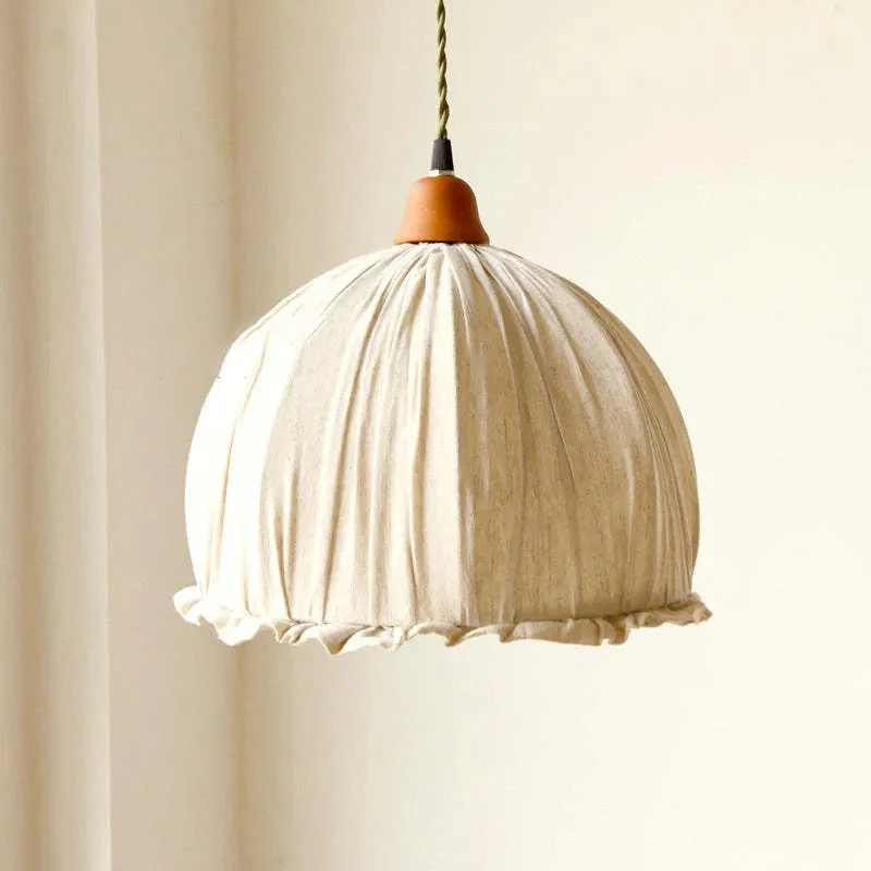 Haloa Vintage Pendant Light Beige, Fabric - Image 2