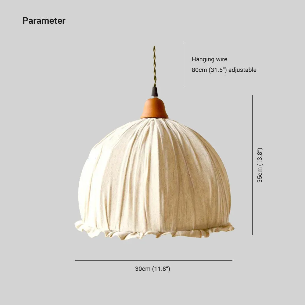 Haloa Vintage Pendant Light Beige, Fabric - Image 4