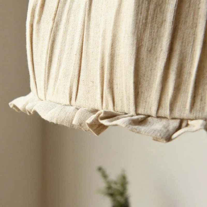 Haloa Vintage Pendant Light Beige, Fabric - Image 9