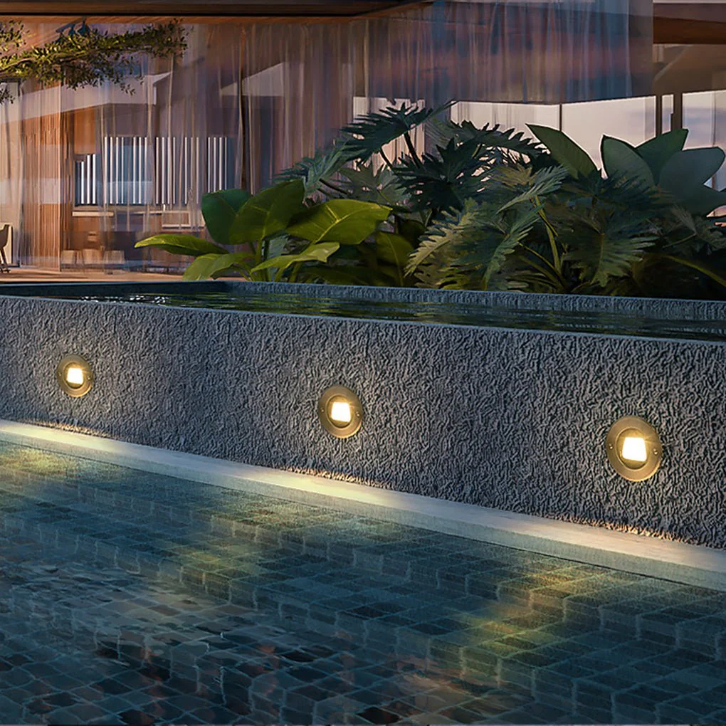 Halsey Ultra-thin Recessed LED Outdoor Step Lights - Image 4