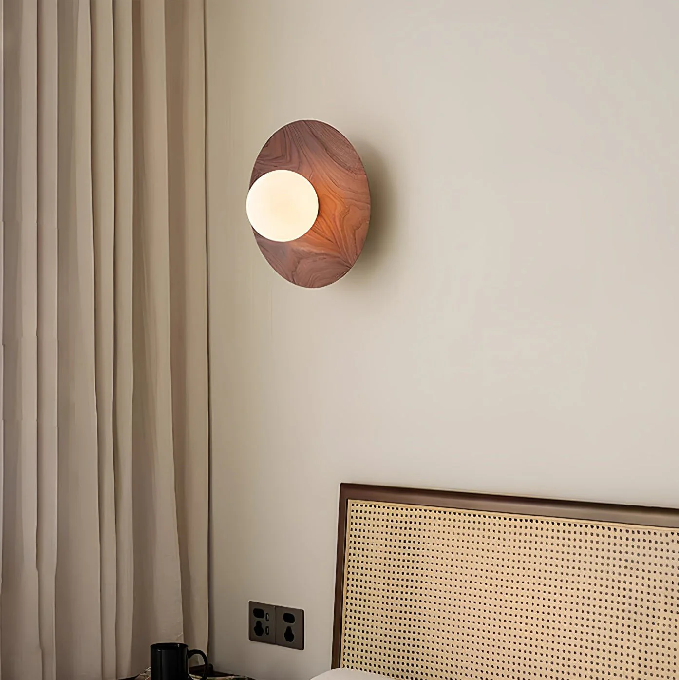 Harmonia Farmhouse Walnut Wood Wall Light - Image 2