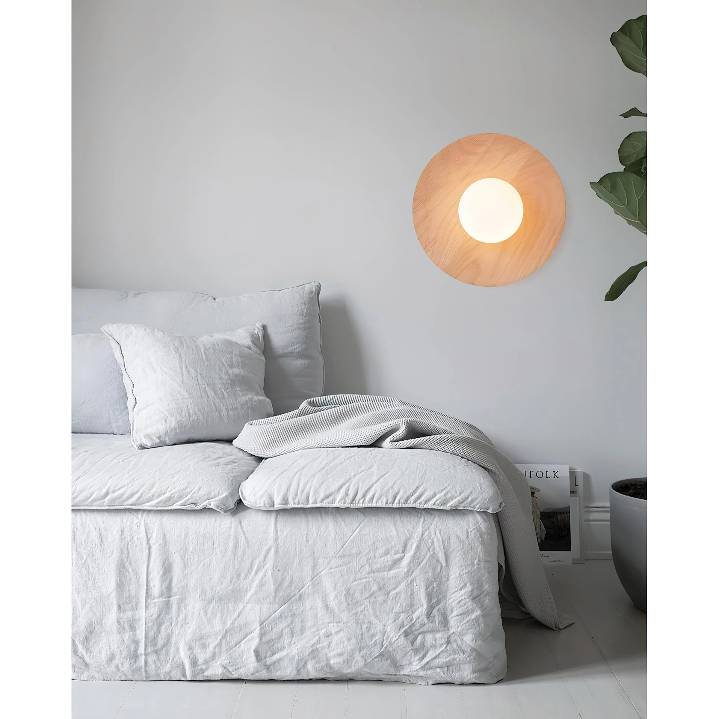Harmonia Farmhouse Walnut Wood Wall Light - Image 5