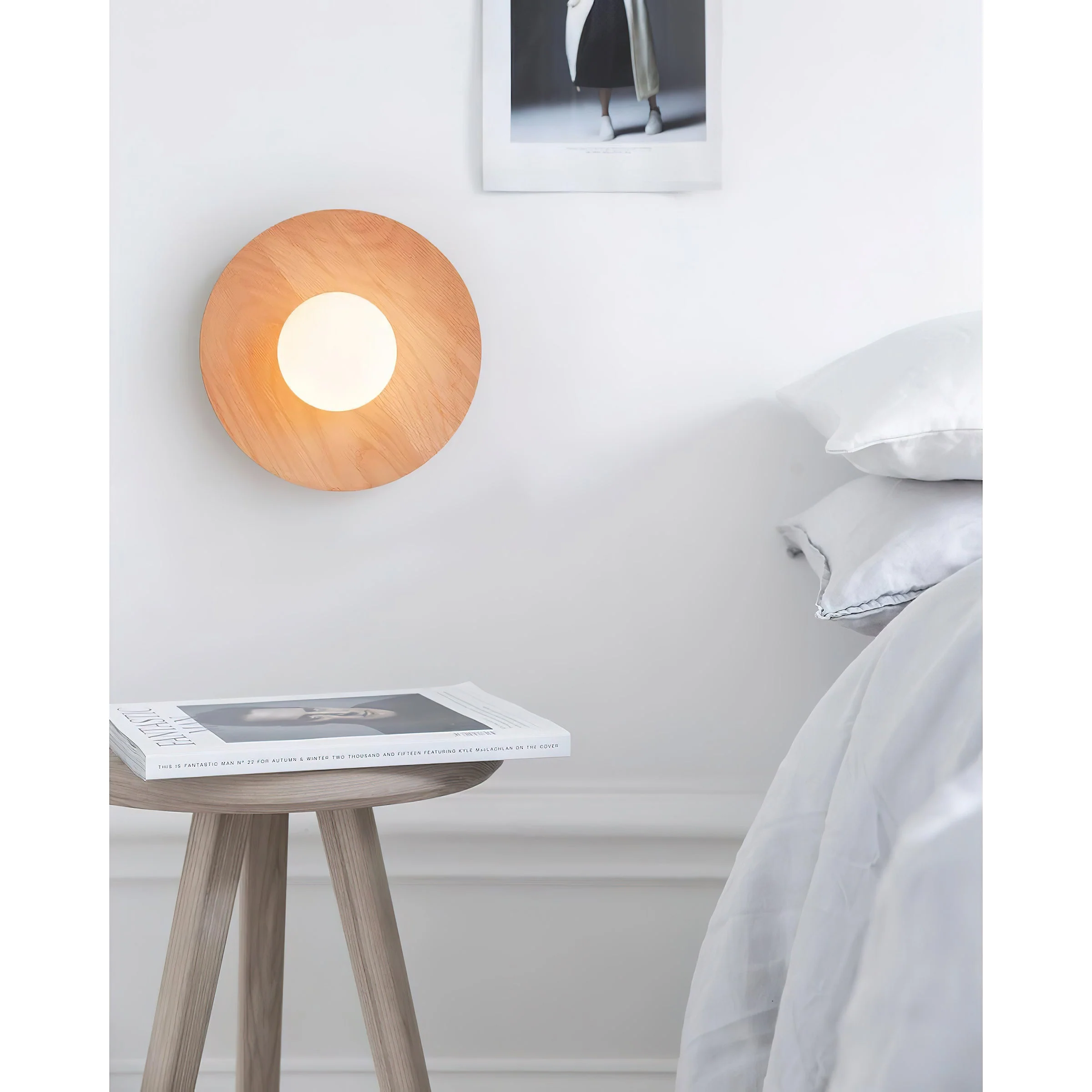 Harmonia Farmhouse Walnut Wood Wall Light - Image 7