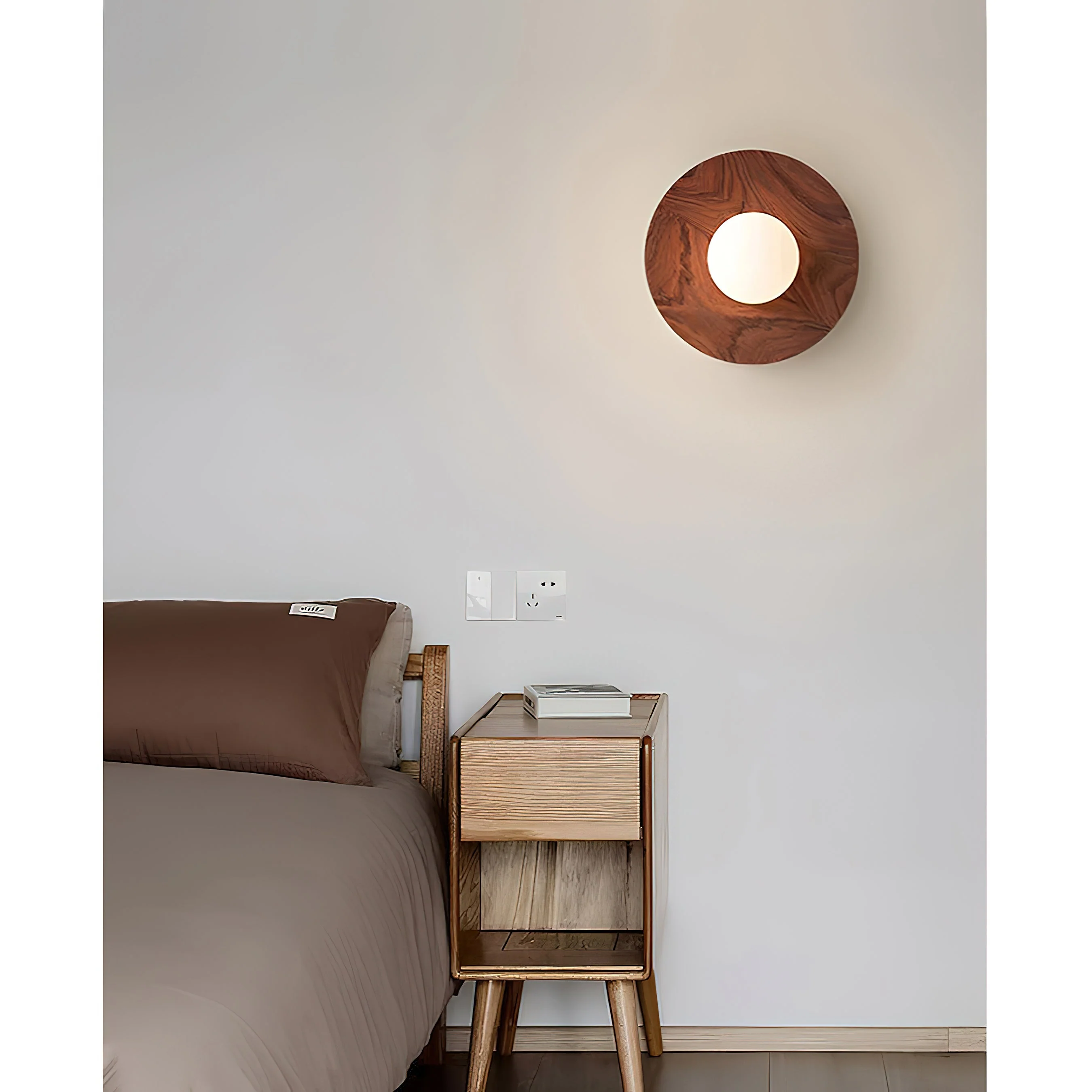 Harmonia Farmhouse Walnut Wood Wall Light - Image 9