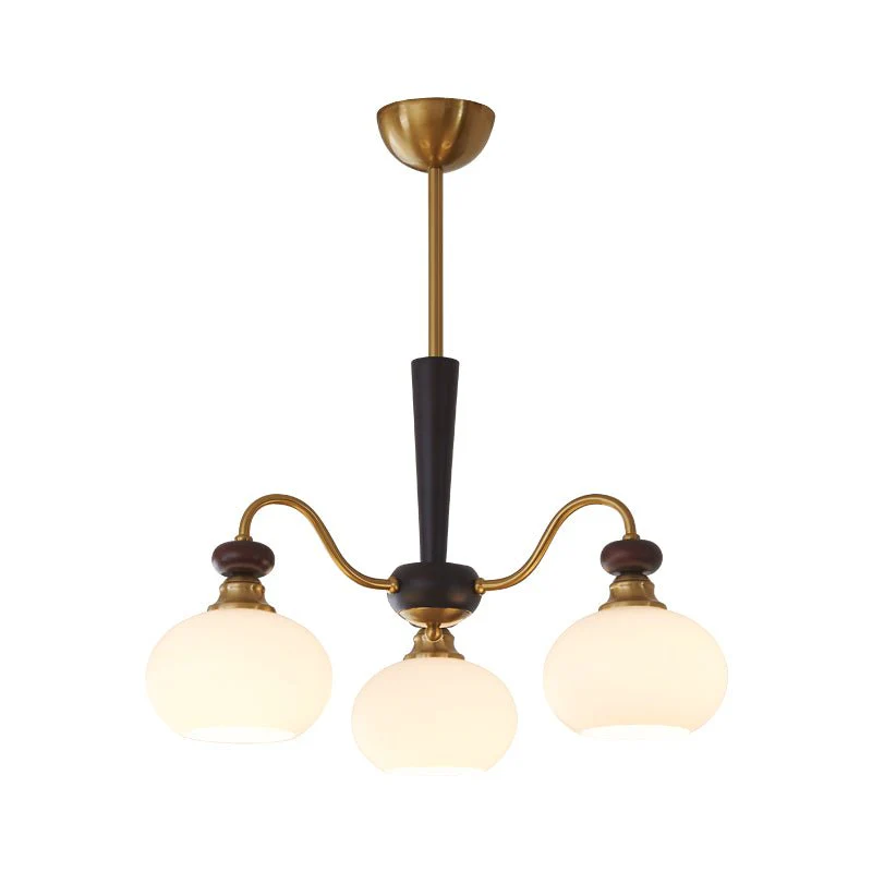 Calaeila Traditional Elegance Sphere Wood Glass Chandelier - Image 17