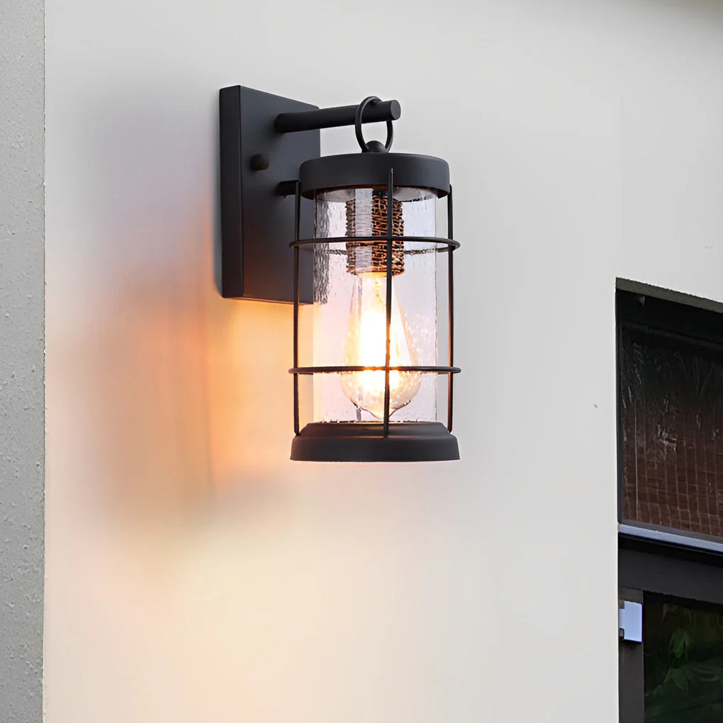 Honou Retro Rustic Glass Exterior Wall Lights