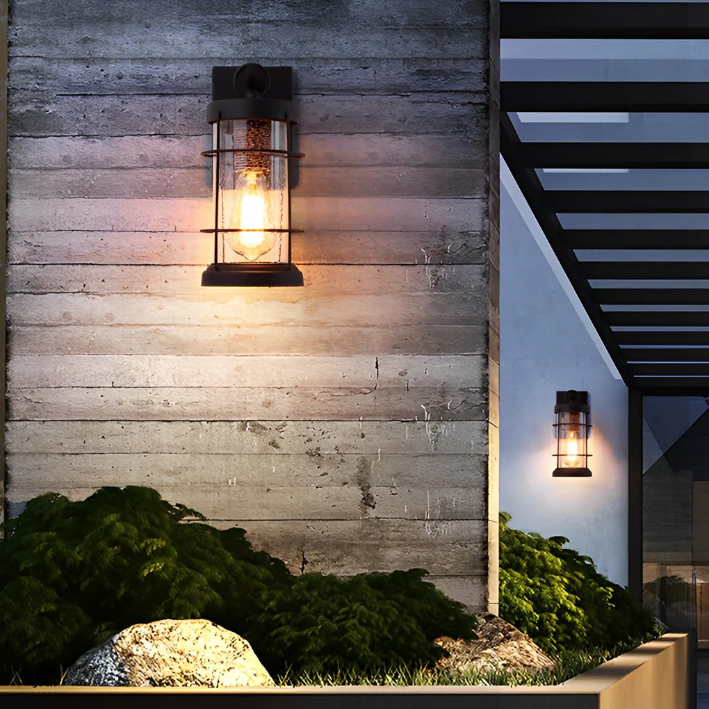 Honou Retro Rustic Glass Exterior Wall Lights - Image 3