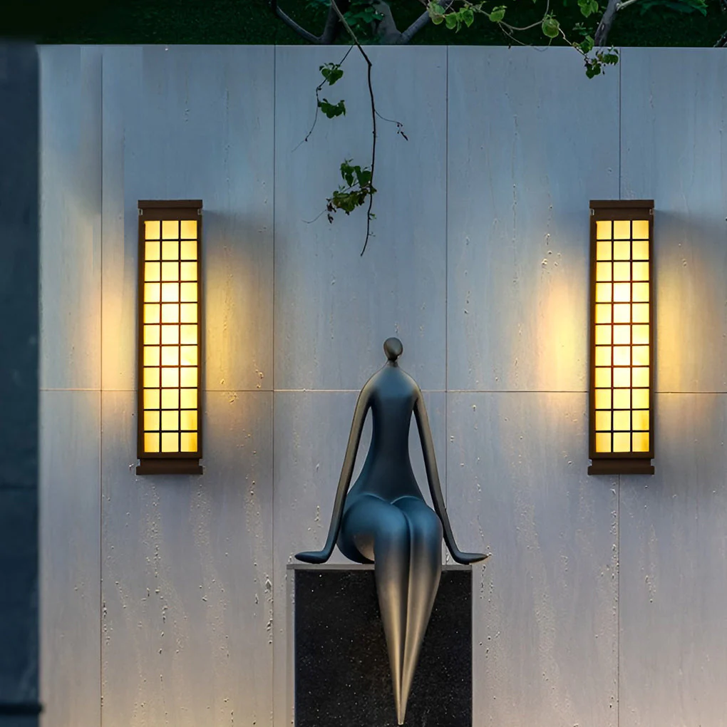 Horace Classic Rectangular Vintage Marble Outdoor Wall Lights - Image 3