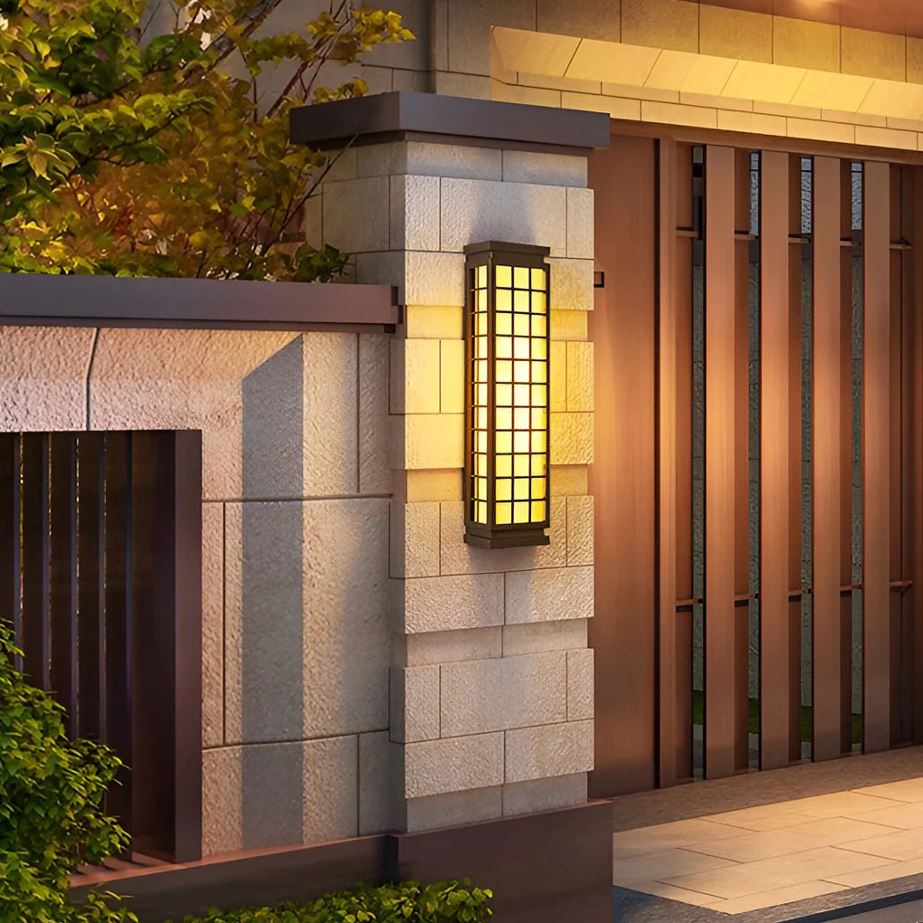 Horace Classic Rectangular Vintage Marble Outdoor Wall Lights - Image 5