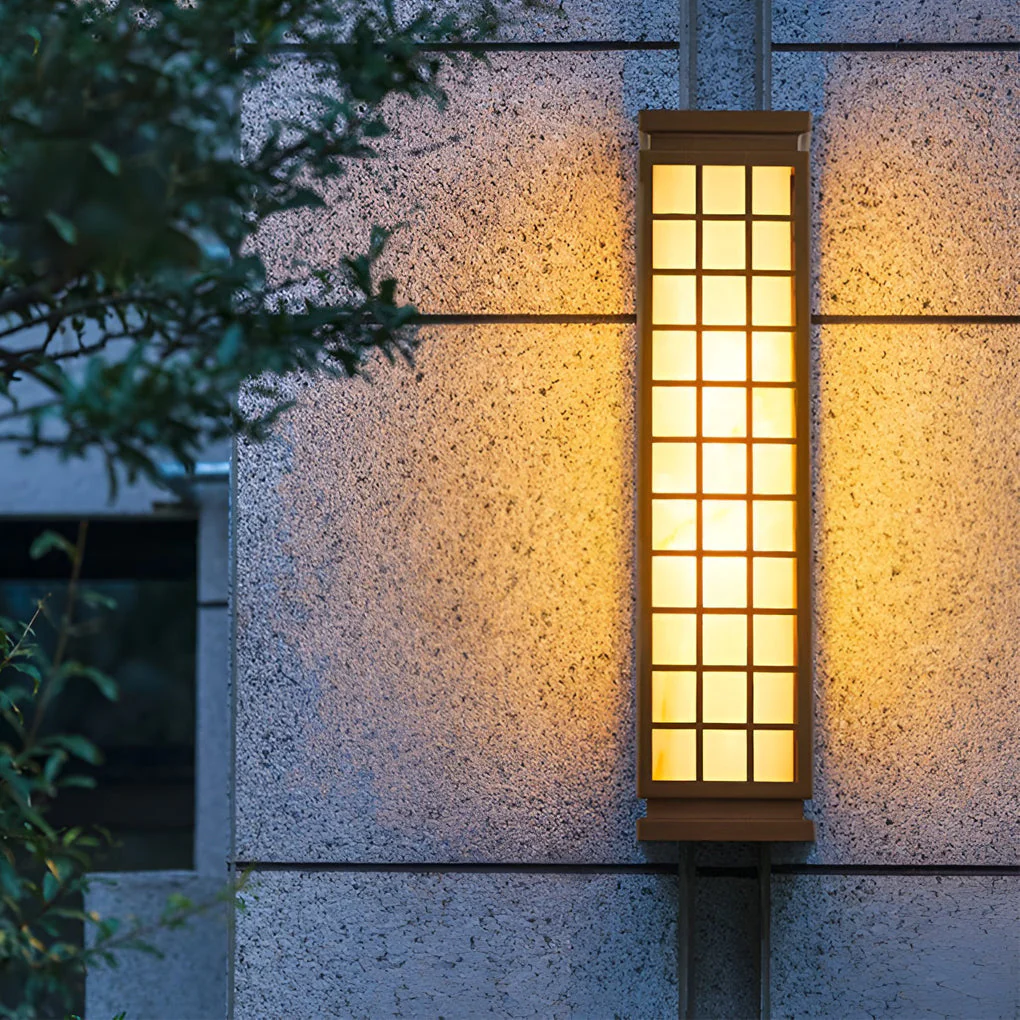 Horace Classic Rectangular Vintage Marble Outdoor Wall Lights - Image 7