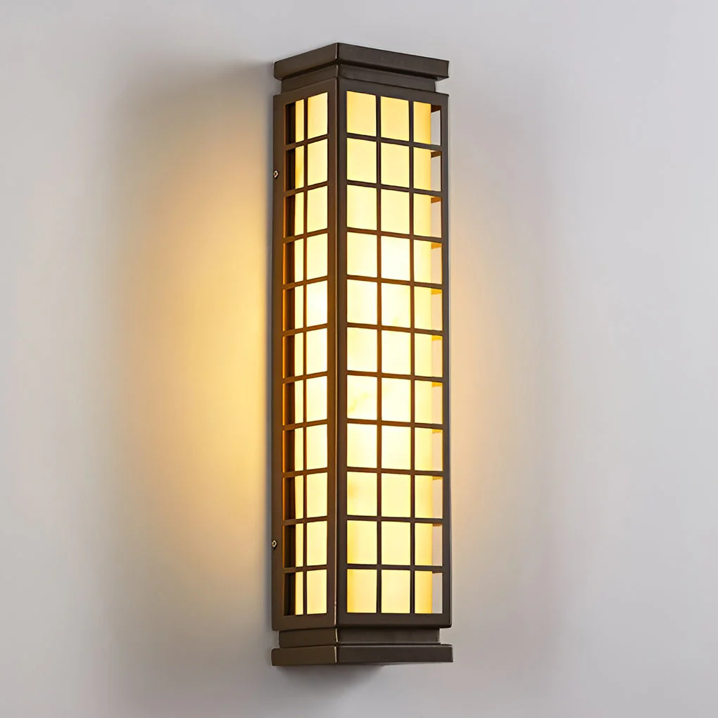 Horace Classic Rectangular Vintage Marble Outdoor Wall Lights - Image 8