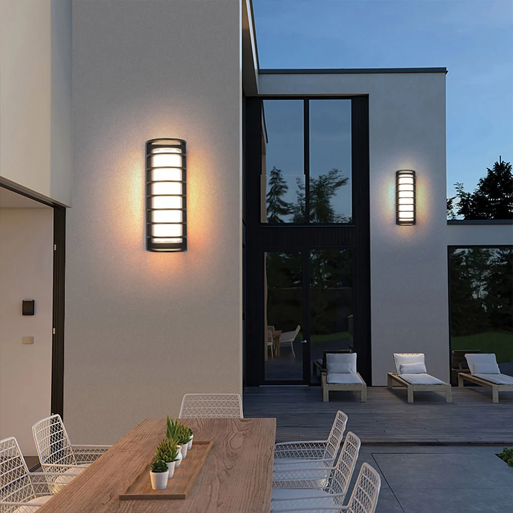 Idelle Double-layer Lampshade Gate Outdoor Wall Sconces - Image 12