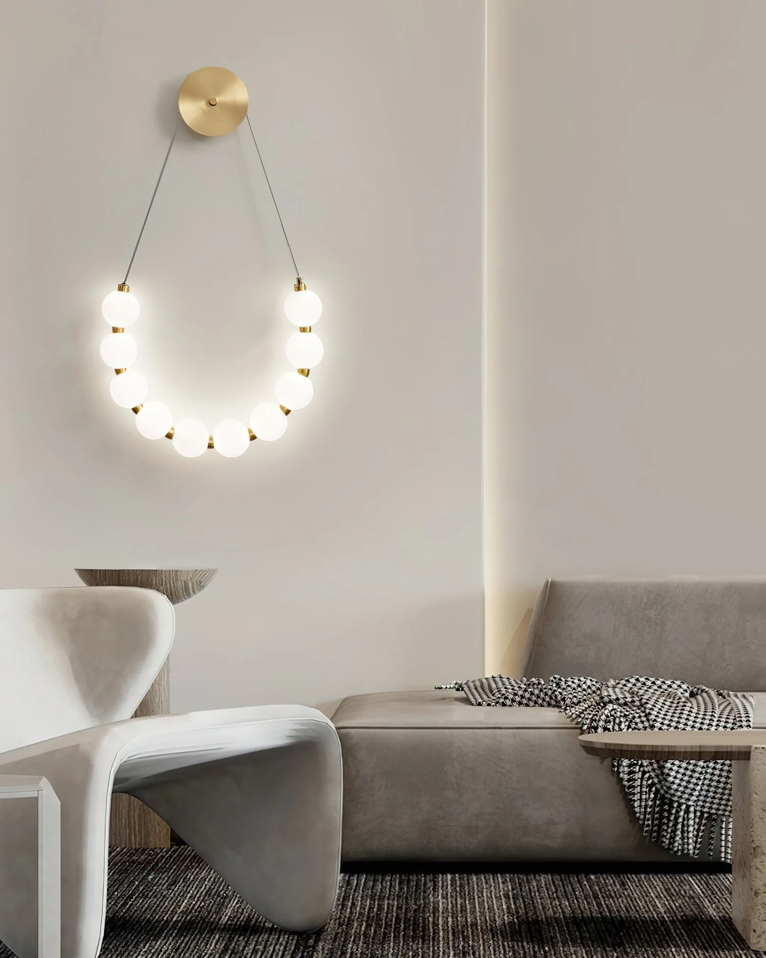 Ilirel Art Necklace Loop Brass Wall Lamp - Image 10