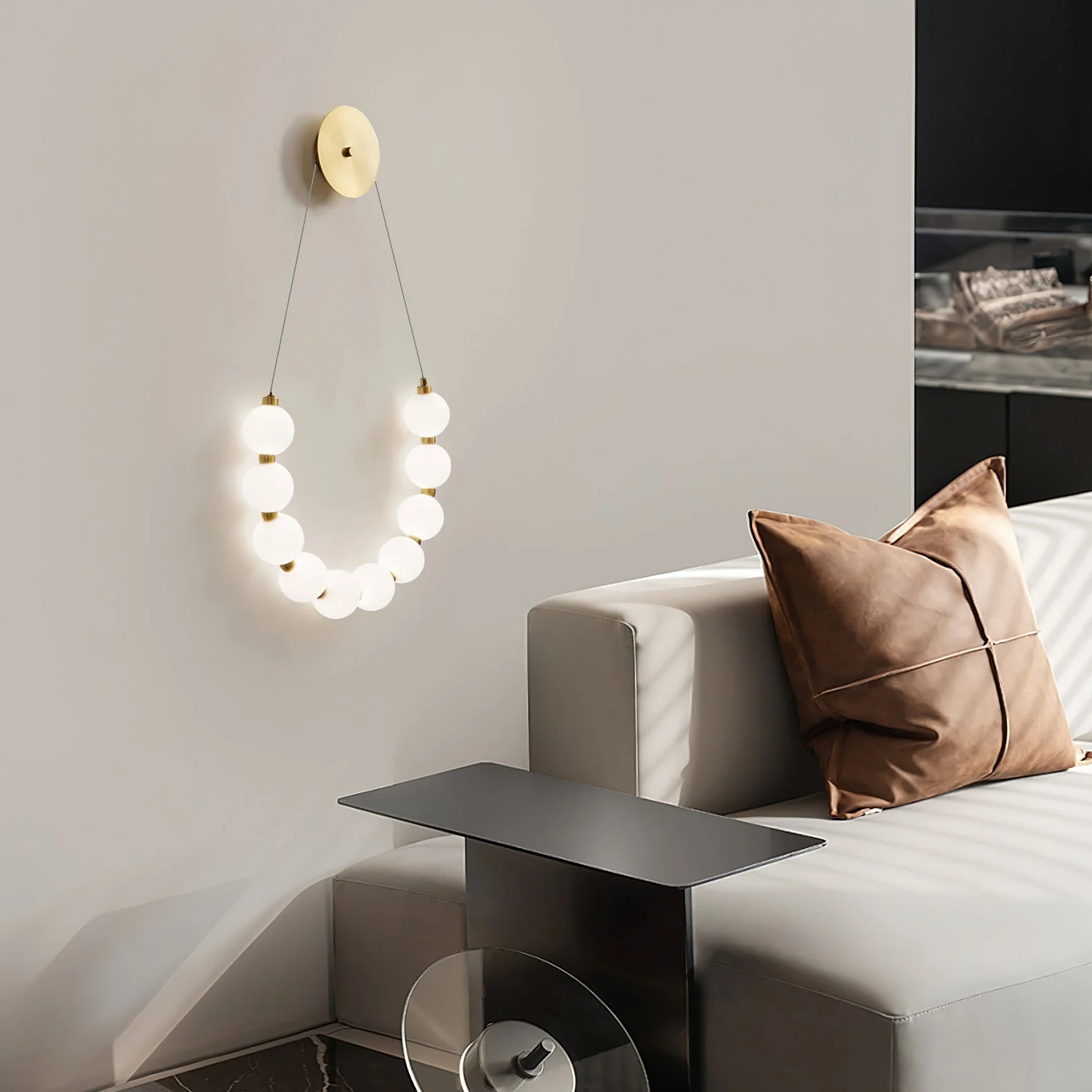 Ilirel Art Necklace Loop Brass Wall Lamp - Image 8