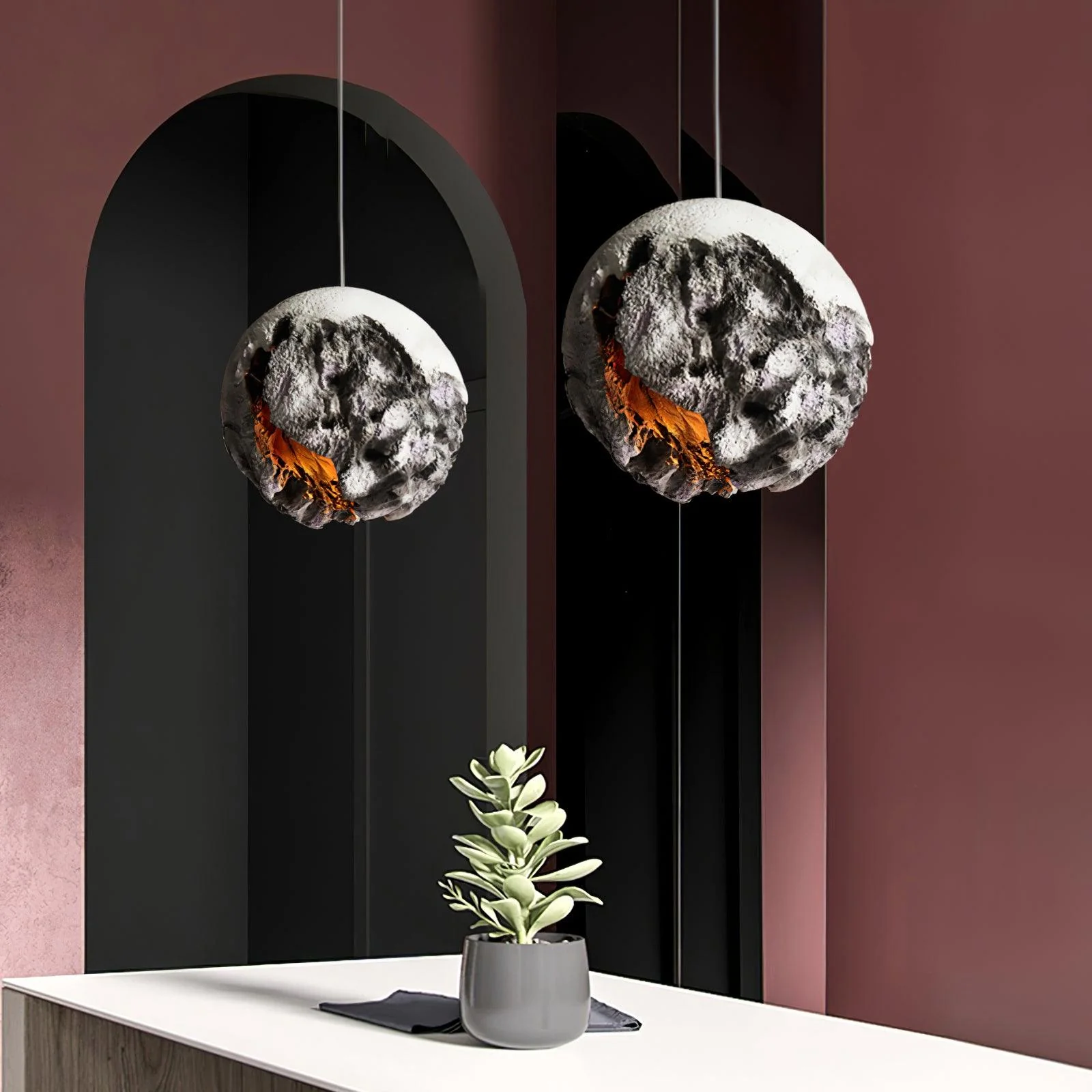 Ilphaara Irregular Planet Plastic Pendant Lamp - Image 16