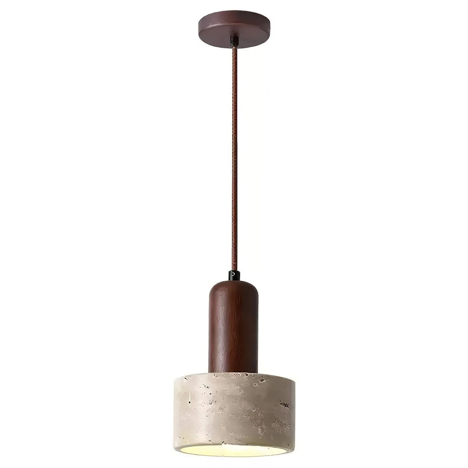 Ilshaa Dual-Material Travertine Pendant Light - Image 12