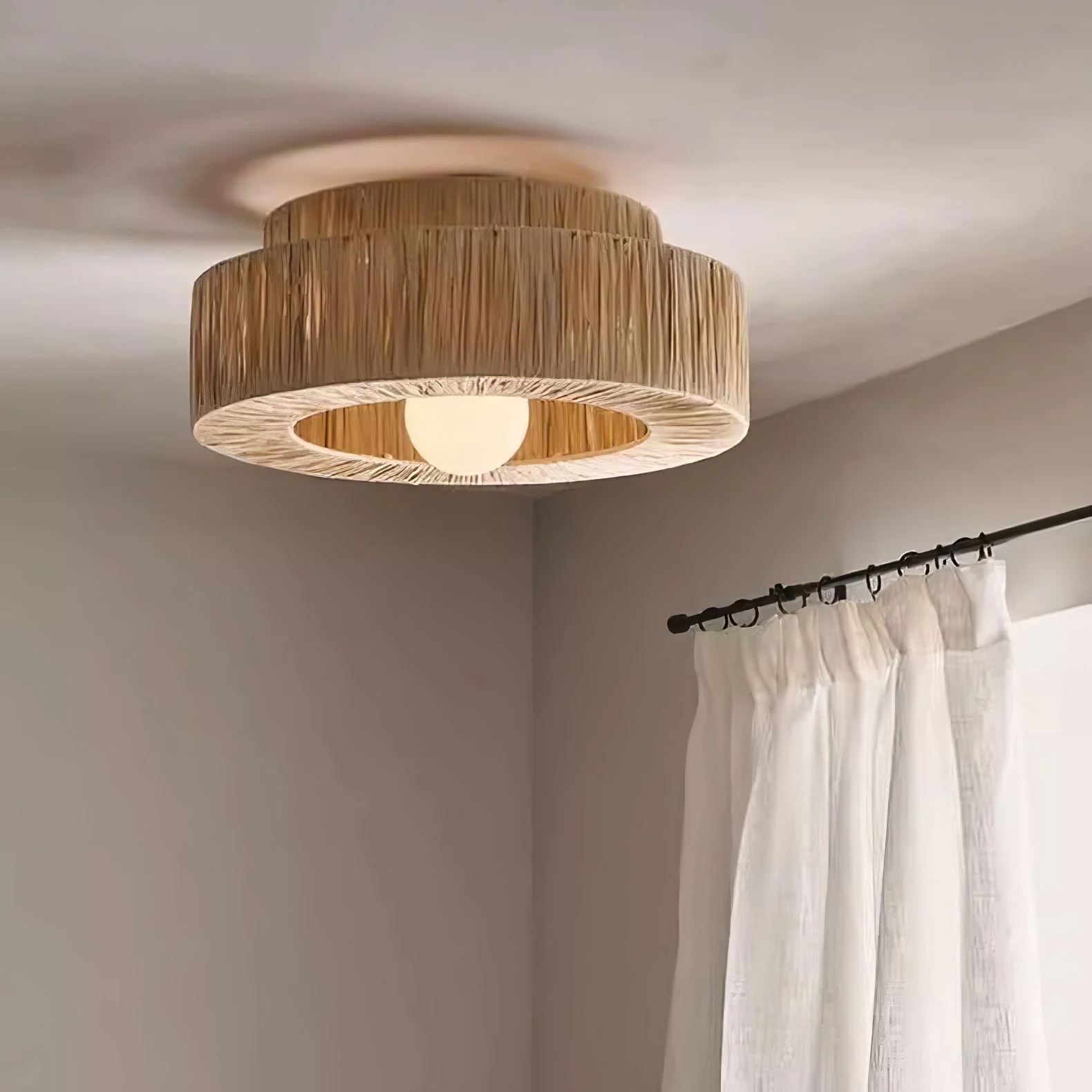 Ilthean Natural Straw Art Ceiling Lamp - Image 16