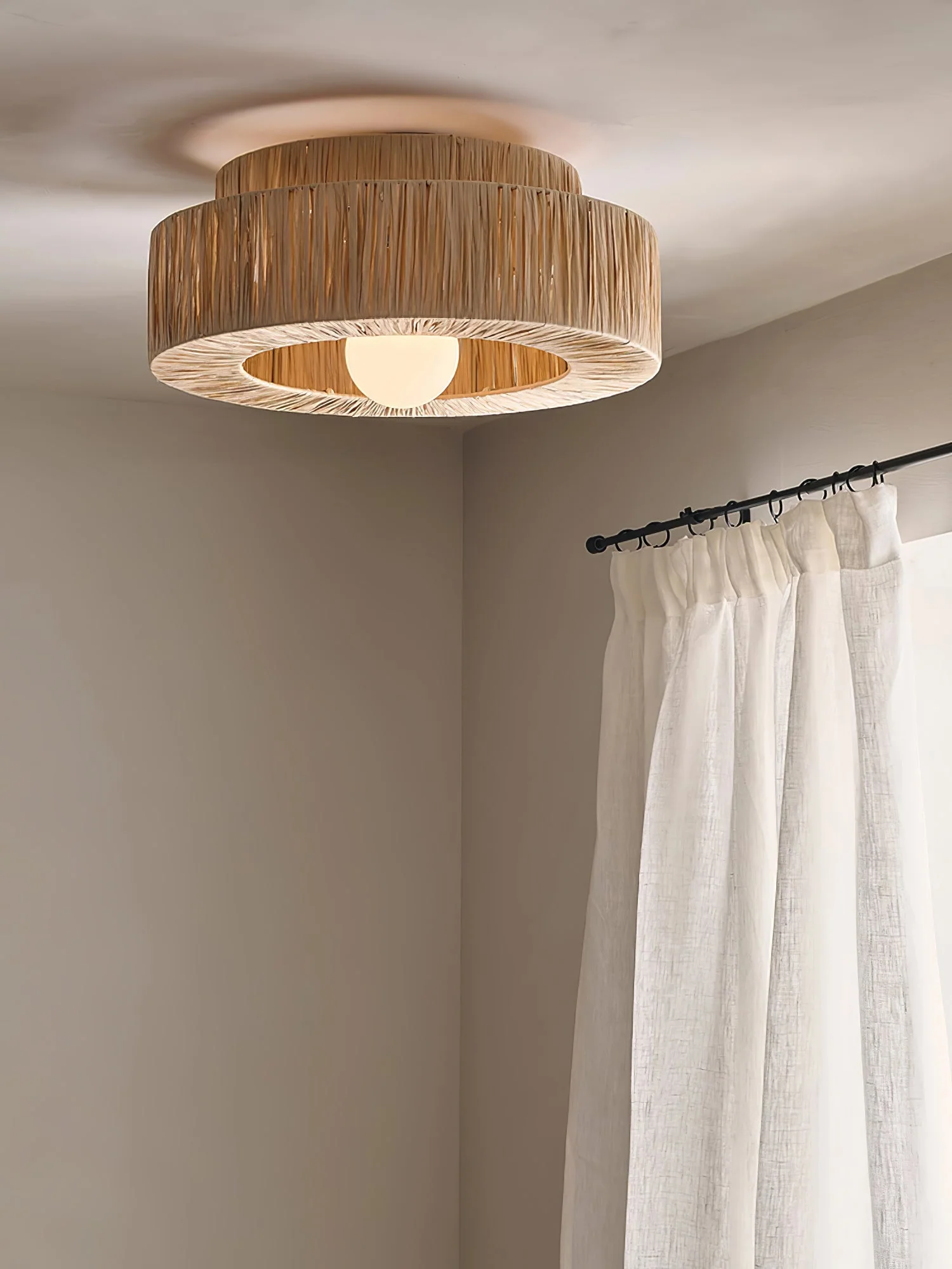 Ilthean Natural Straw Art Ceiling Lamp - Image 25
