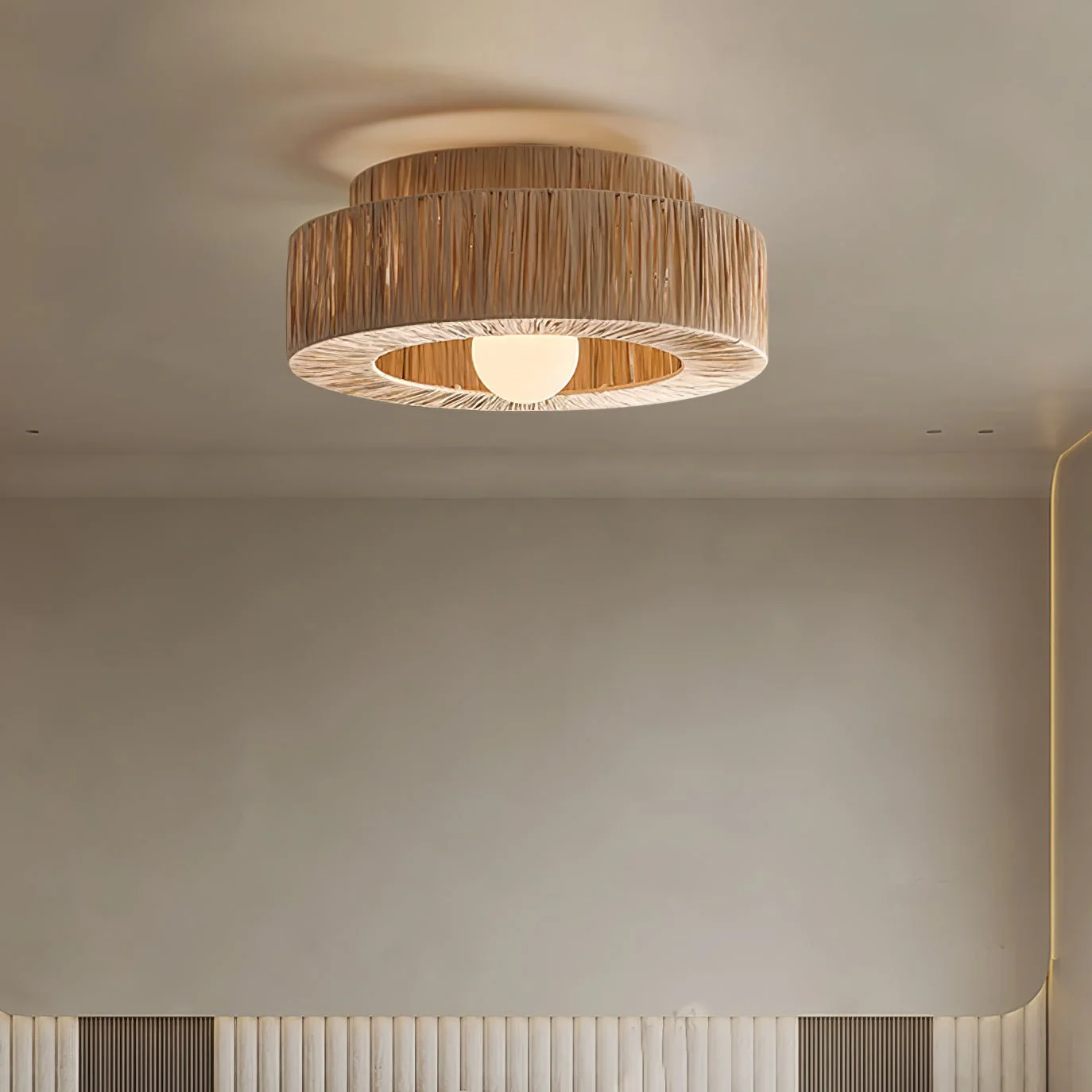 Ilthean Natural Straw Art Ceiling Lamp - Image 4