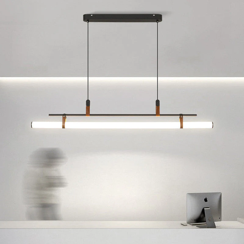 Inari Modern Linear Metal Pendant Light,Black/Gold - Image 11