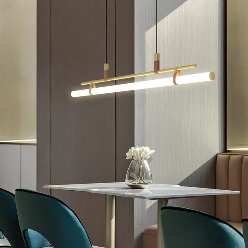 Inari Modern Linear Metal Pendant Light,Black/Gold - Image 2