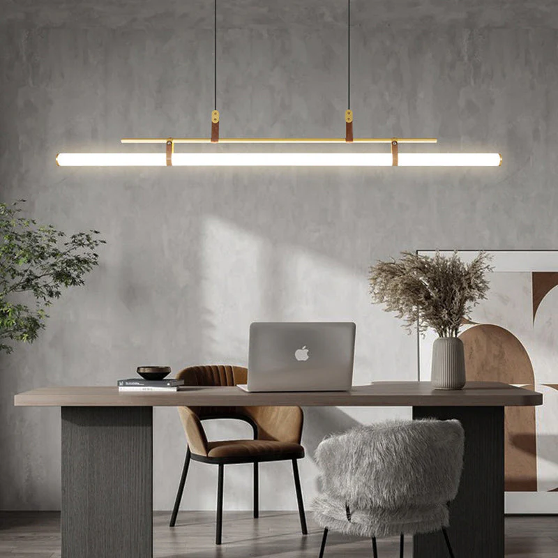 Inari Modern Linear Metal Pendant Light,Black/Gold - Image 6
