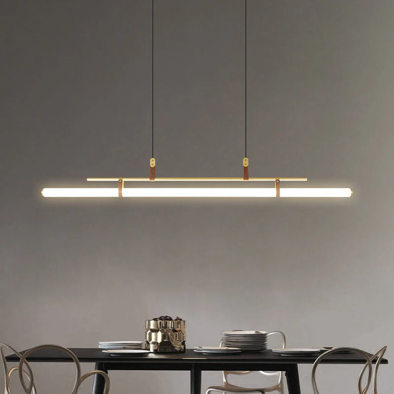 Inari Modern Linear Metal Pendant Light,Black/Gold - Image 8