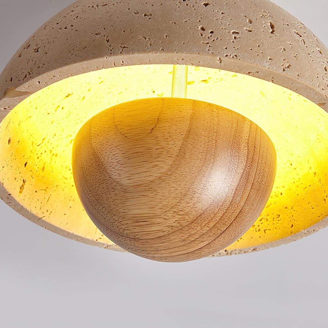Inverted Wabi-Sabi Travertine Ceiling Light - Image 9