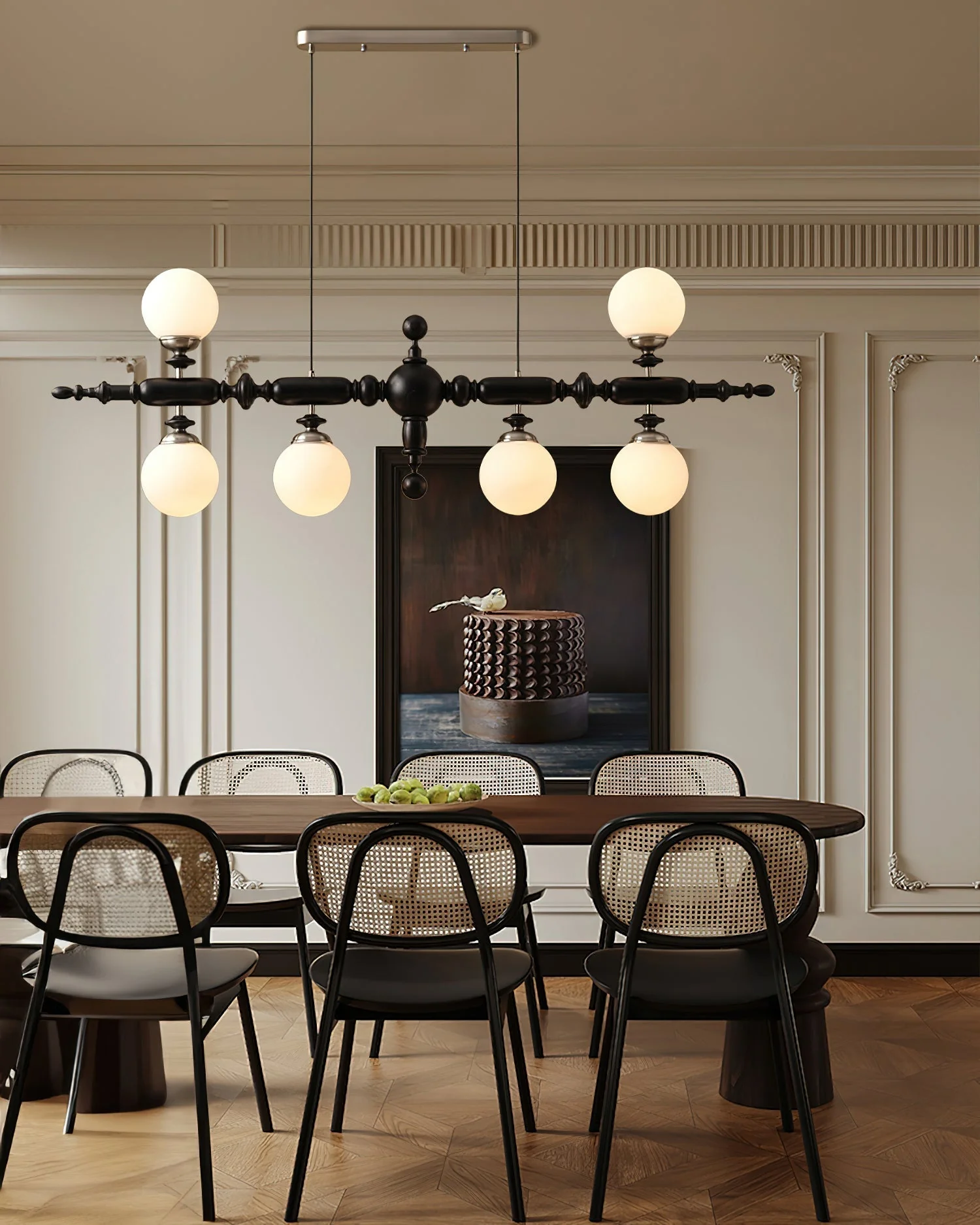 Isilira Classic Wood Glass Linear Pendant Light - Image 6