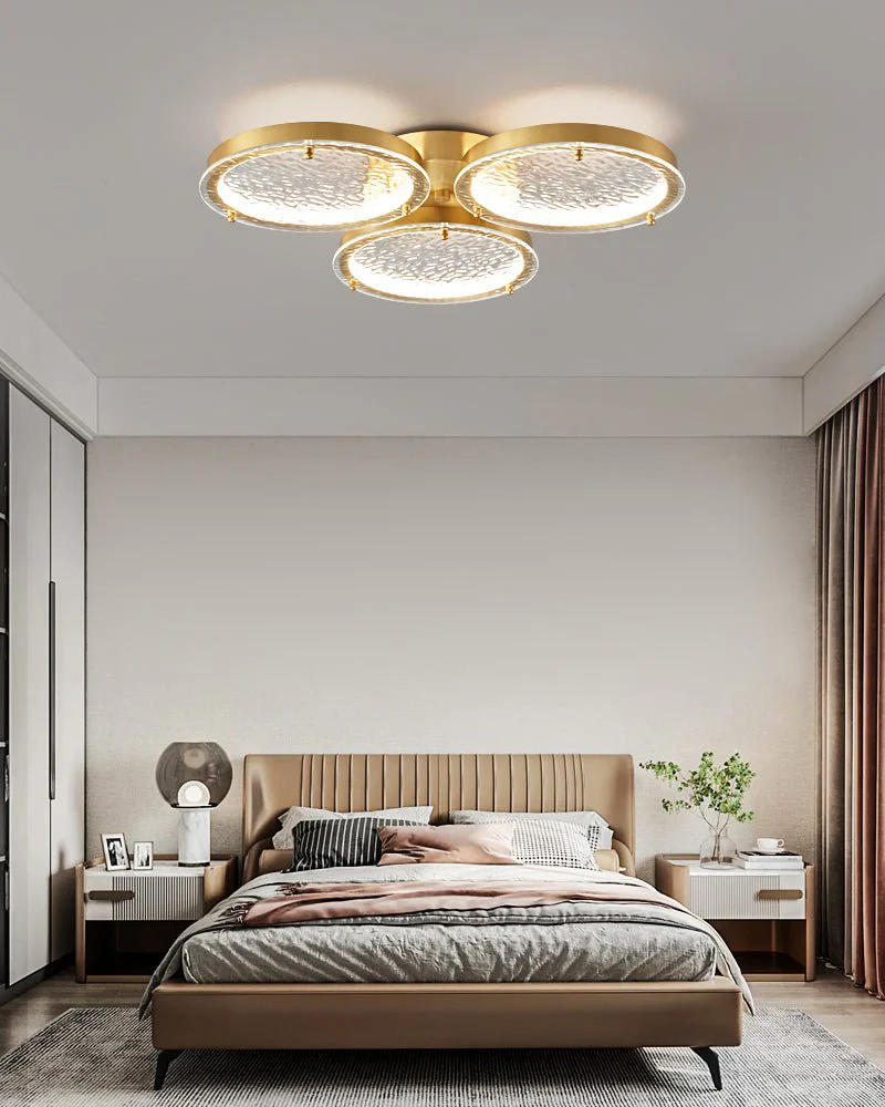 Itale Unique Rings Golden Brass Glass Ceiling Light - Image 13