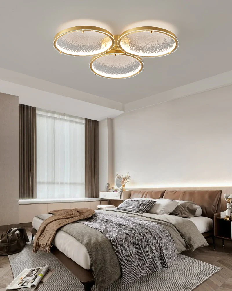 Itale Unique Rings Golden Brass Glass Ceiling Light - Image 2