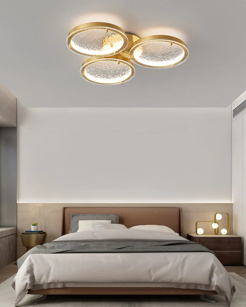 Itale Unique Rings Golden Brass Glass Ceiling Light - Image 3