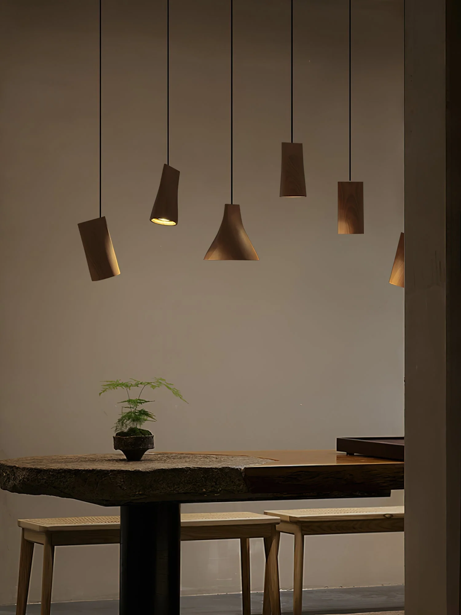 Ivarara Asymmetrical Wood Pendant Light - Image 10