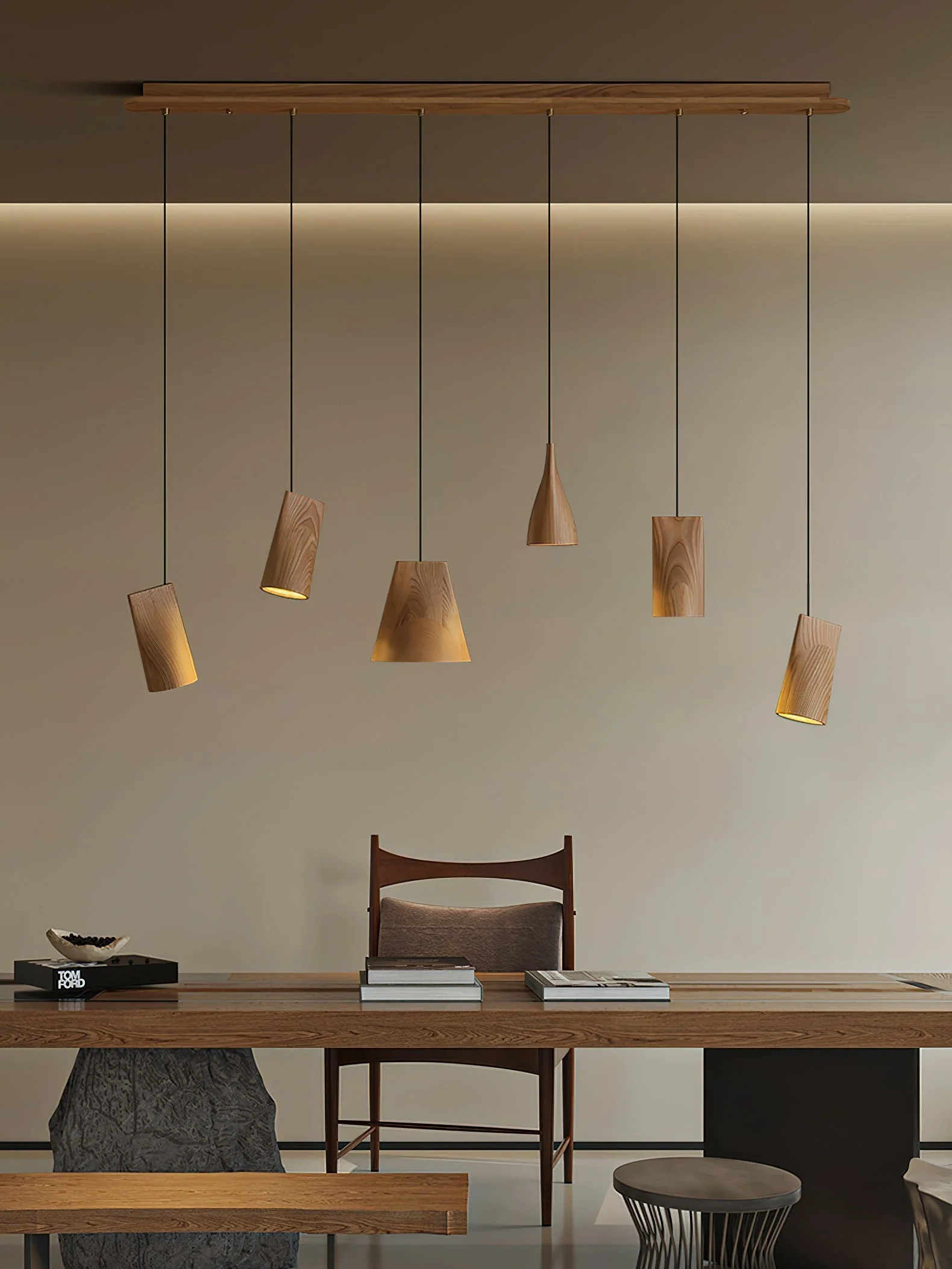 Ivarara Asymmetrical Wood Pendant Light - Image 22