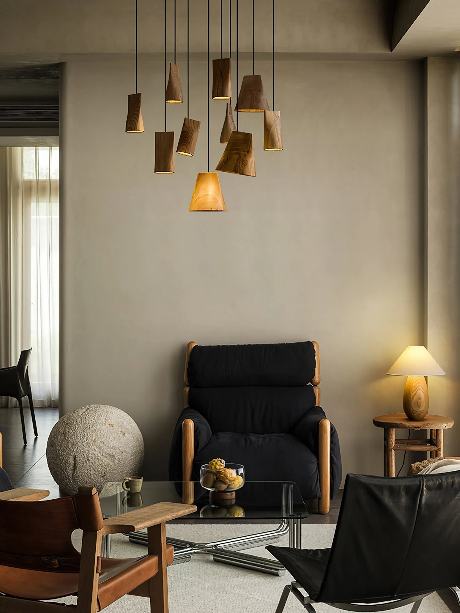 Ivarara Asymmetrical Wood Pendant Light - Image 23