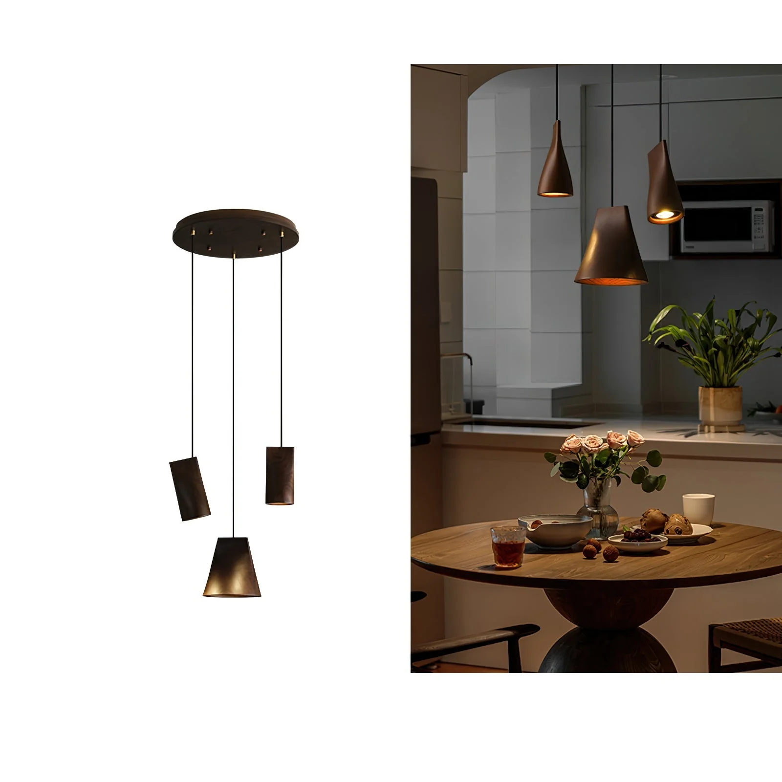 Ivarara Asymmetrical Wood Pendant Light - Image 27