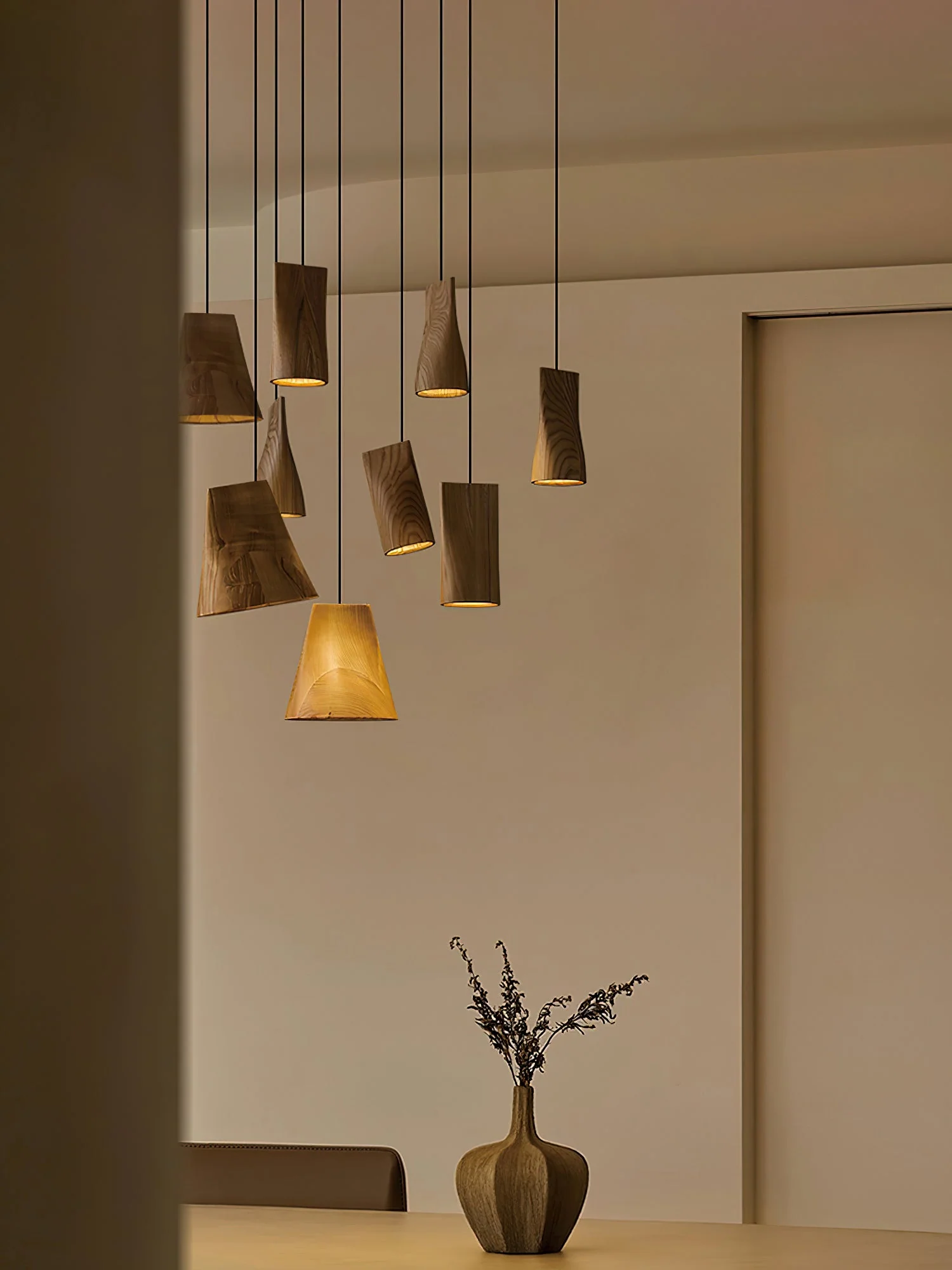 Ivarara Asymmetrical Wood Pendant Light - Image 28