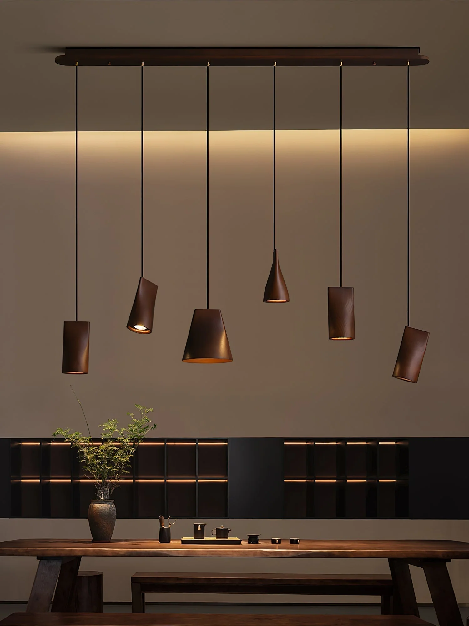 Ivarara Asymmetrical Wood Pendant Light - Image 41